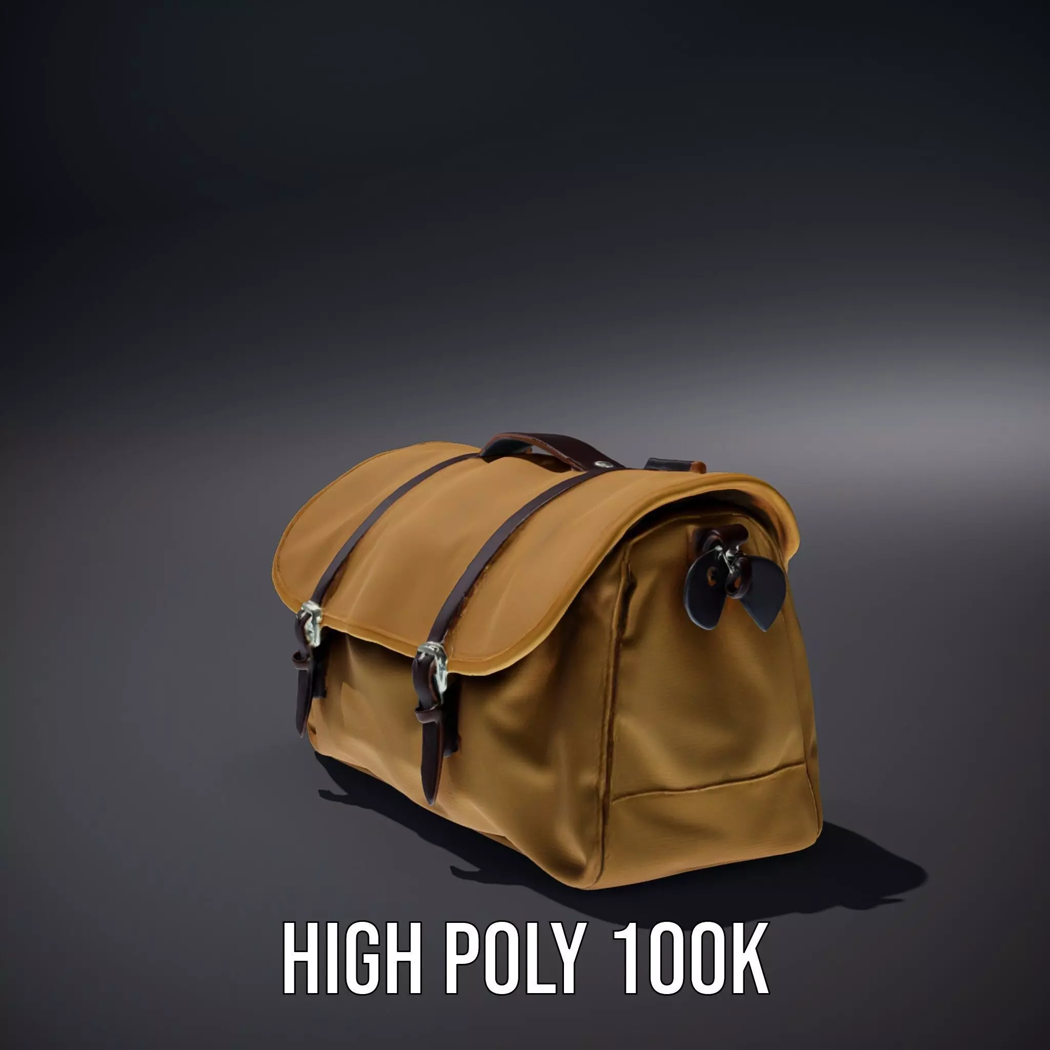 Vintage Tan Bag model pack Low-poly 3D model_8