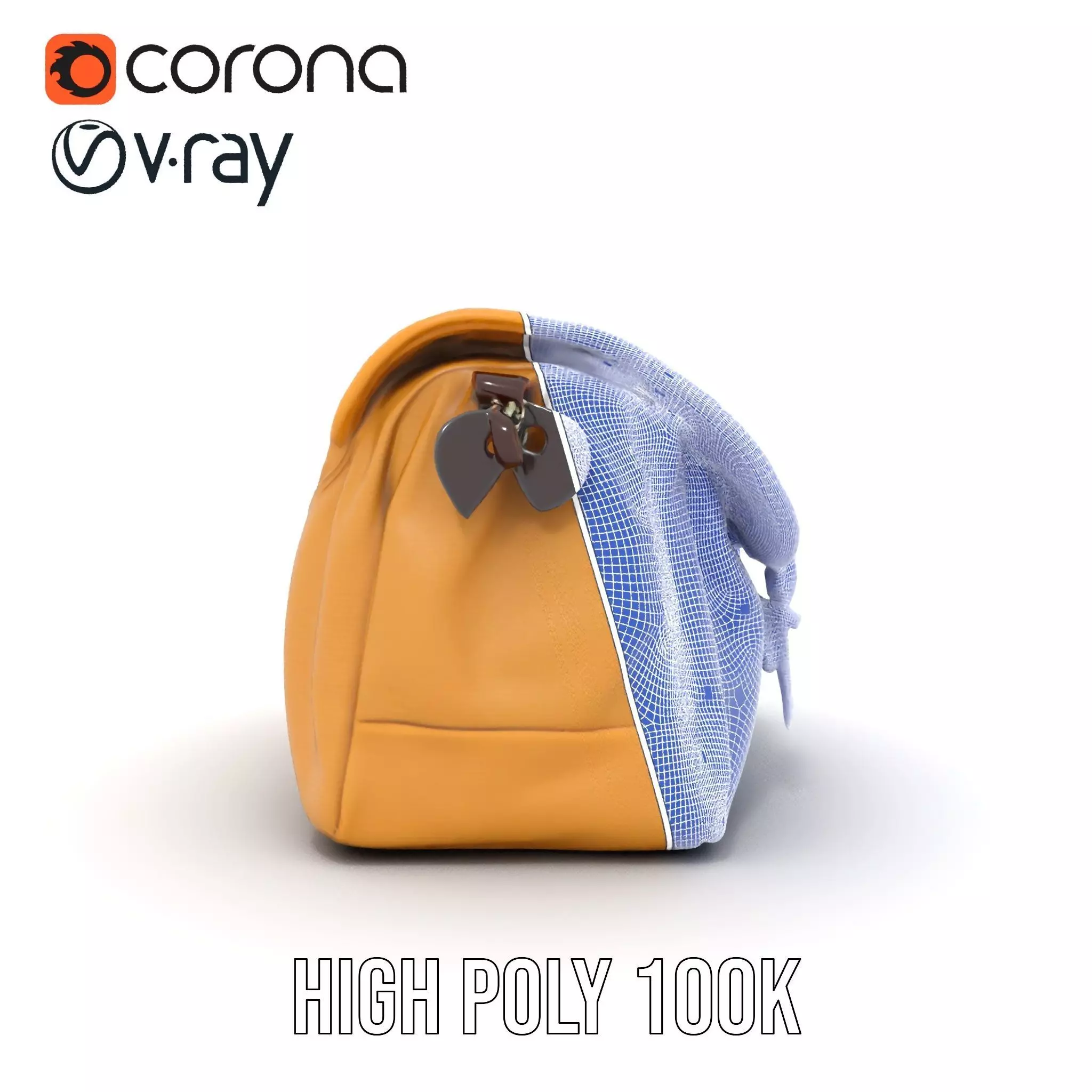 Vintage Tan Bag model pack Low-poly 3D model_33