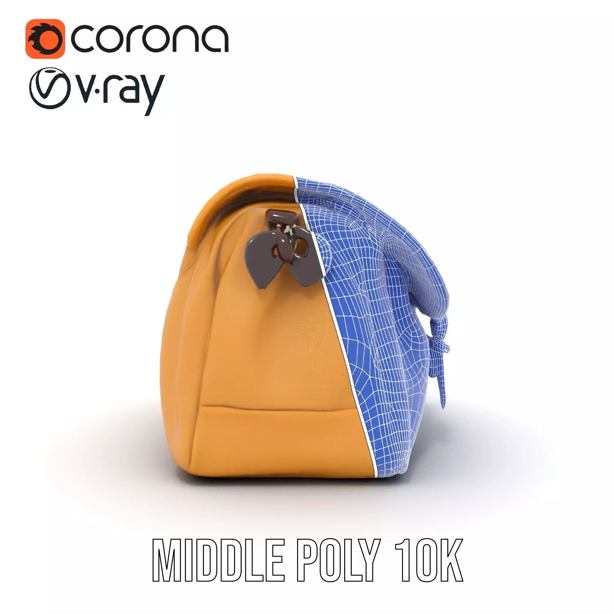 Vintage Tan Bag model pack Low-poly 3D model_18