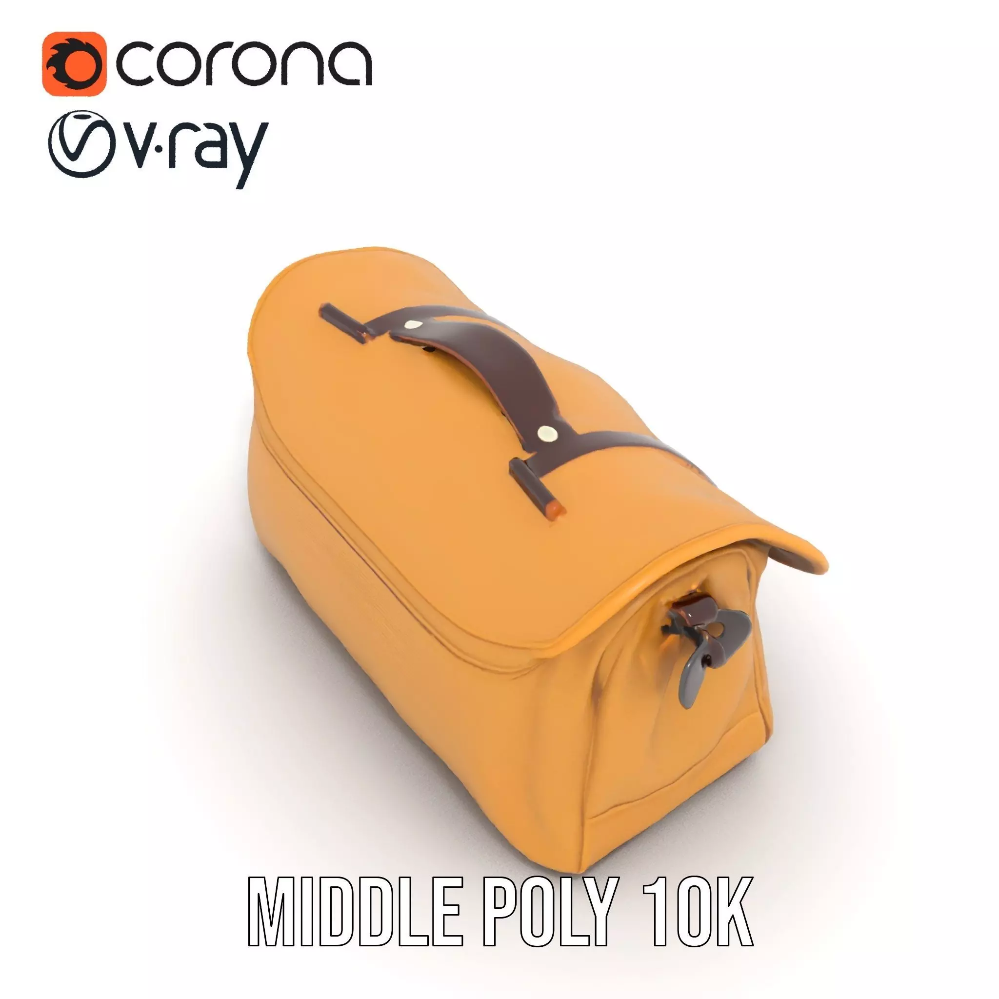Vintage Tan Bag model pack Low-poly 3D model_5