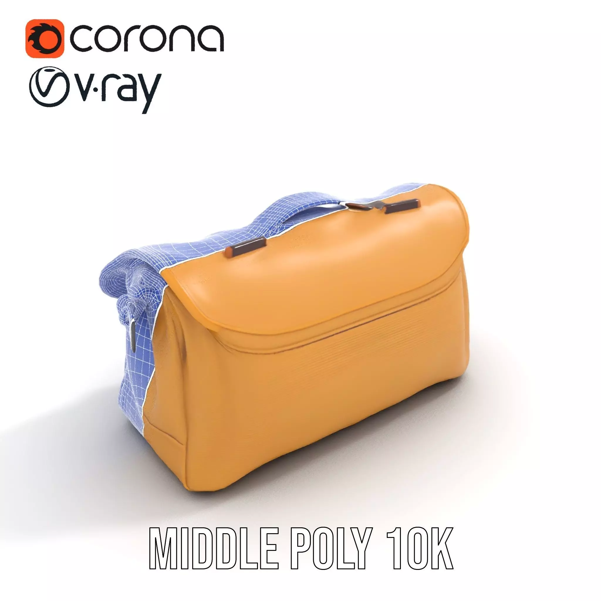 Vintage Tan Bag model pack Low-poly 3D model_6