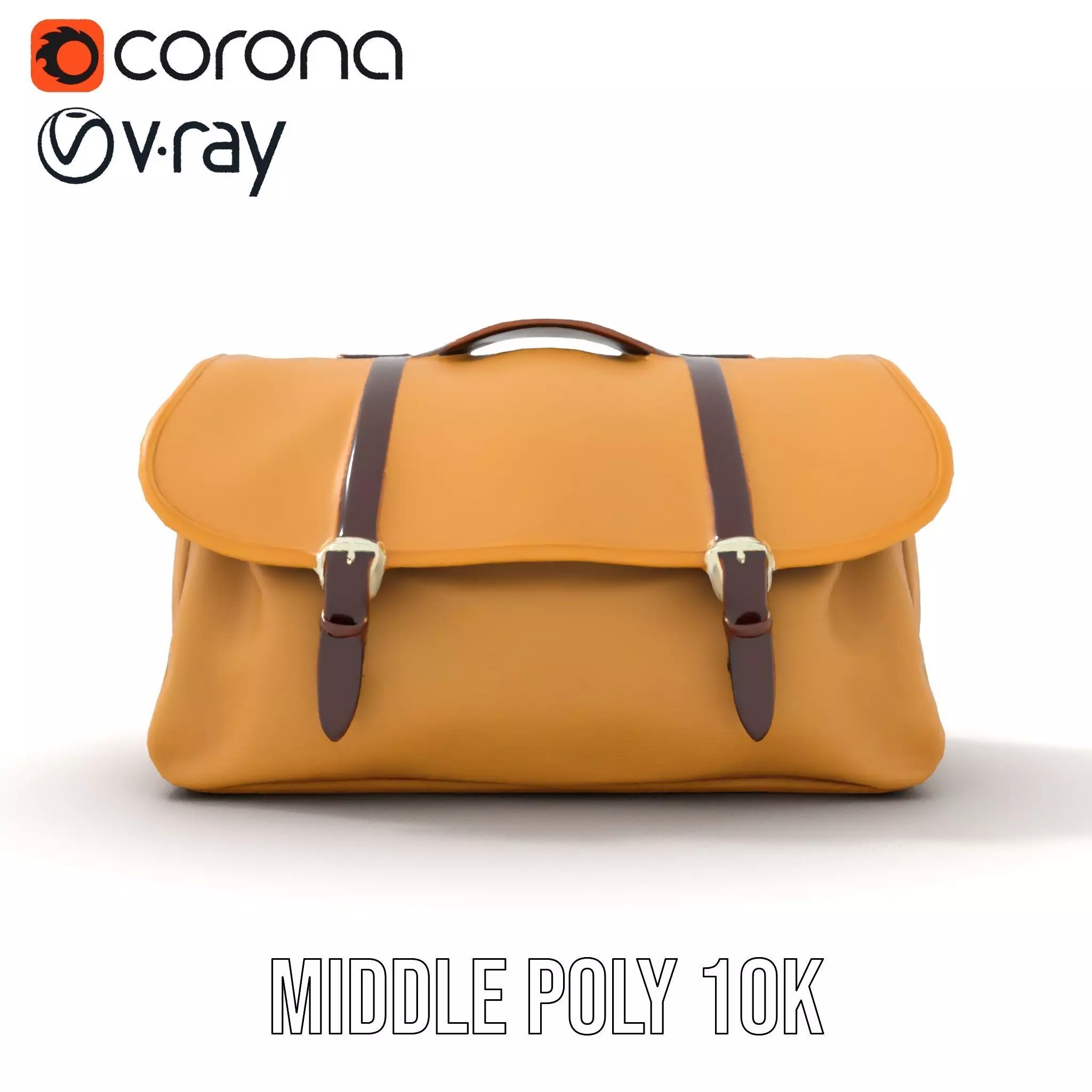 Vintage Tan Bag model pack Low-poly 3D model_11
