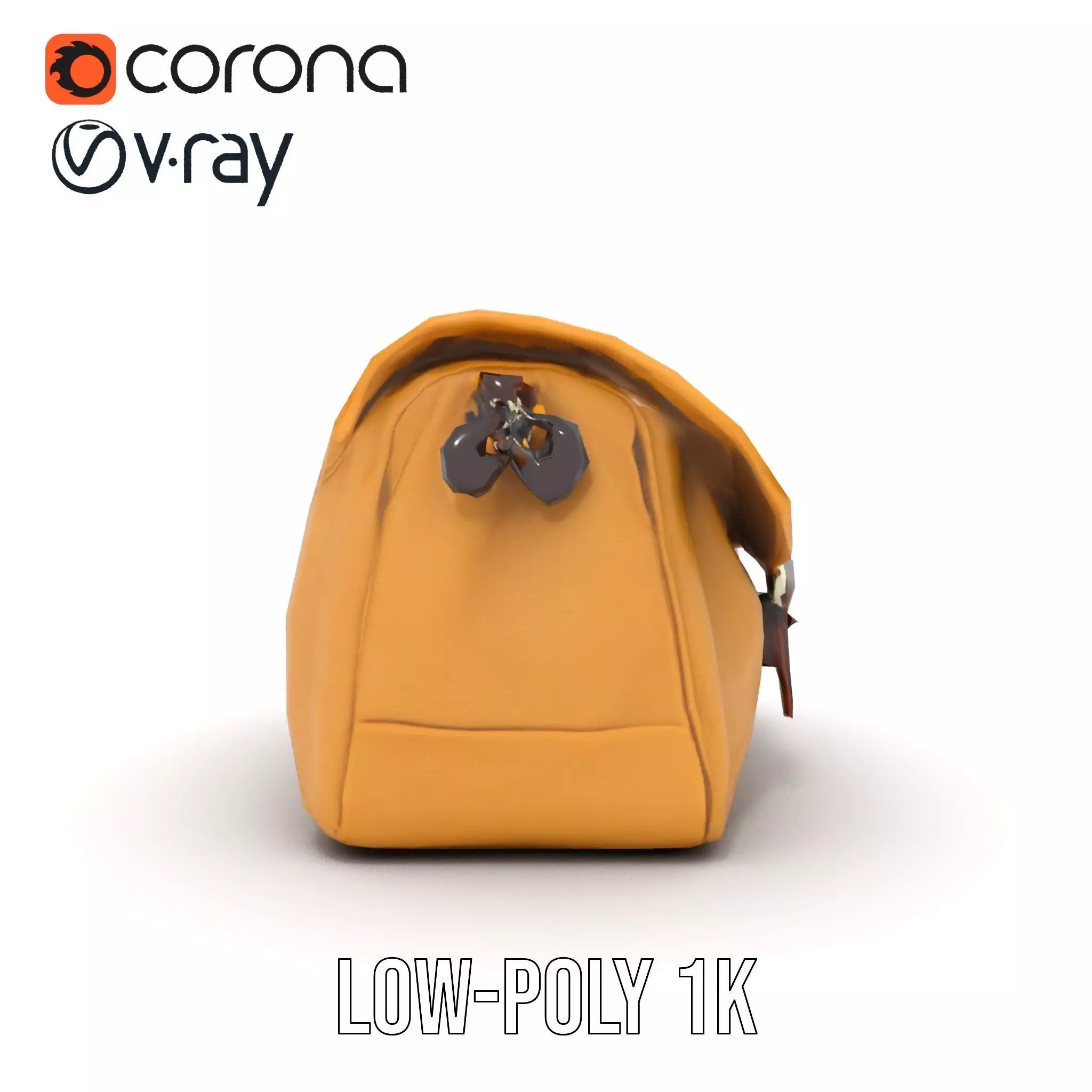 Vintage Tan Bag model pack Low-poly 3D model_15