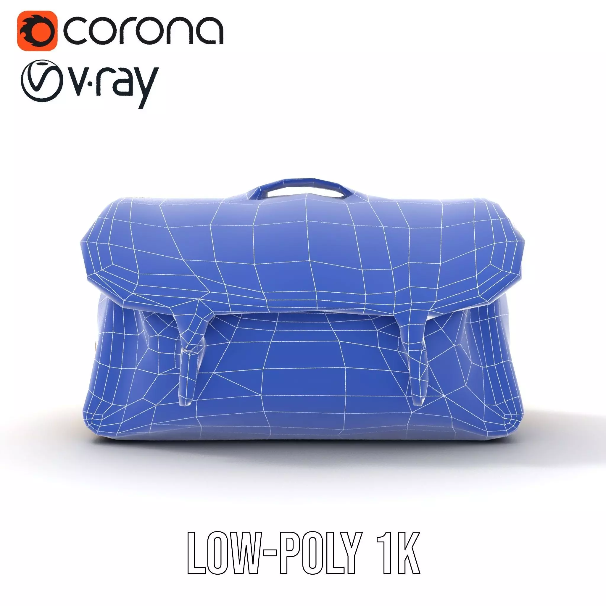 Vintage Tan Bag model pack Low-poly 3D model_12