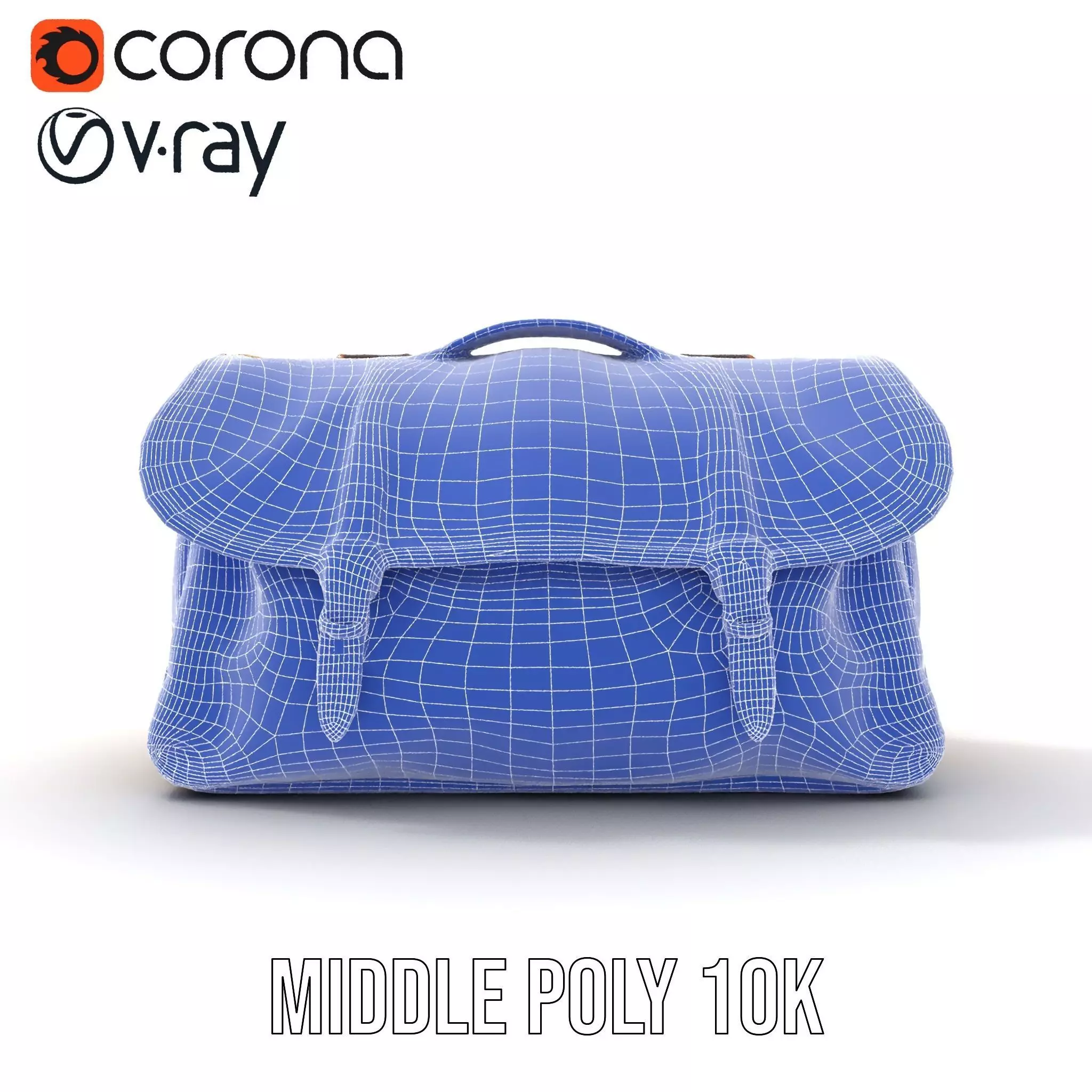 Vintage Tan Bag model pack Low-poly 3D model_29