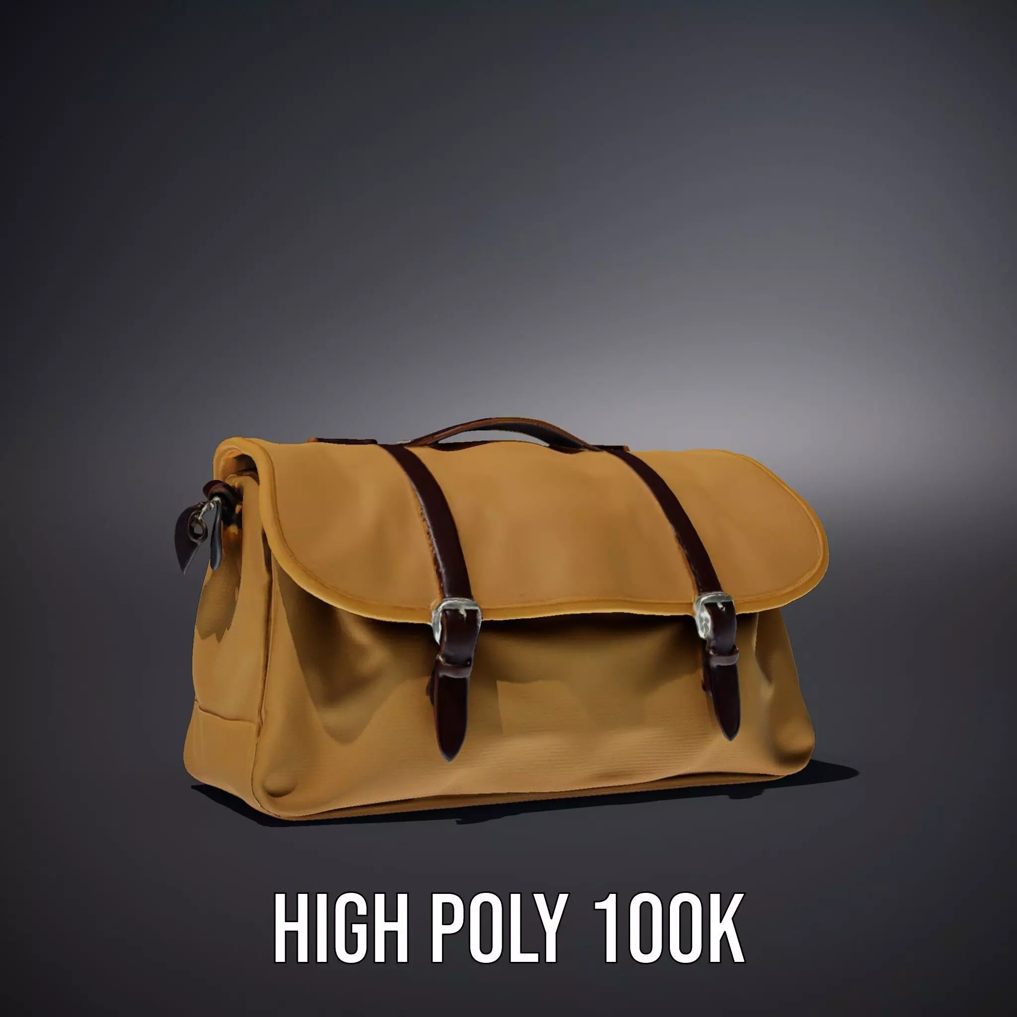 Vintage Tan Bag model pack Low-poly 3D model_10
