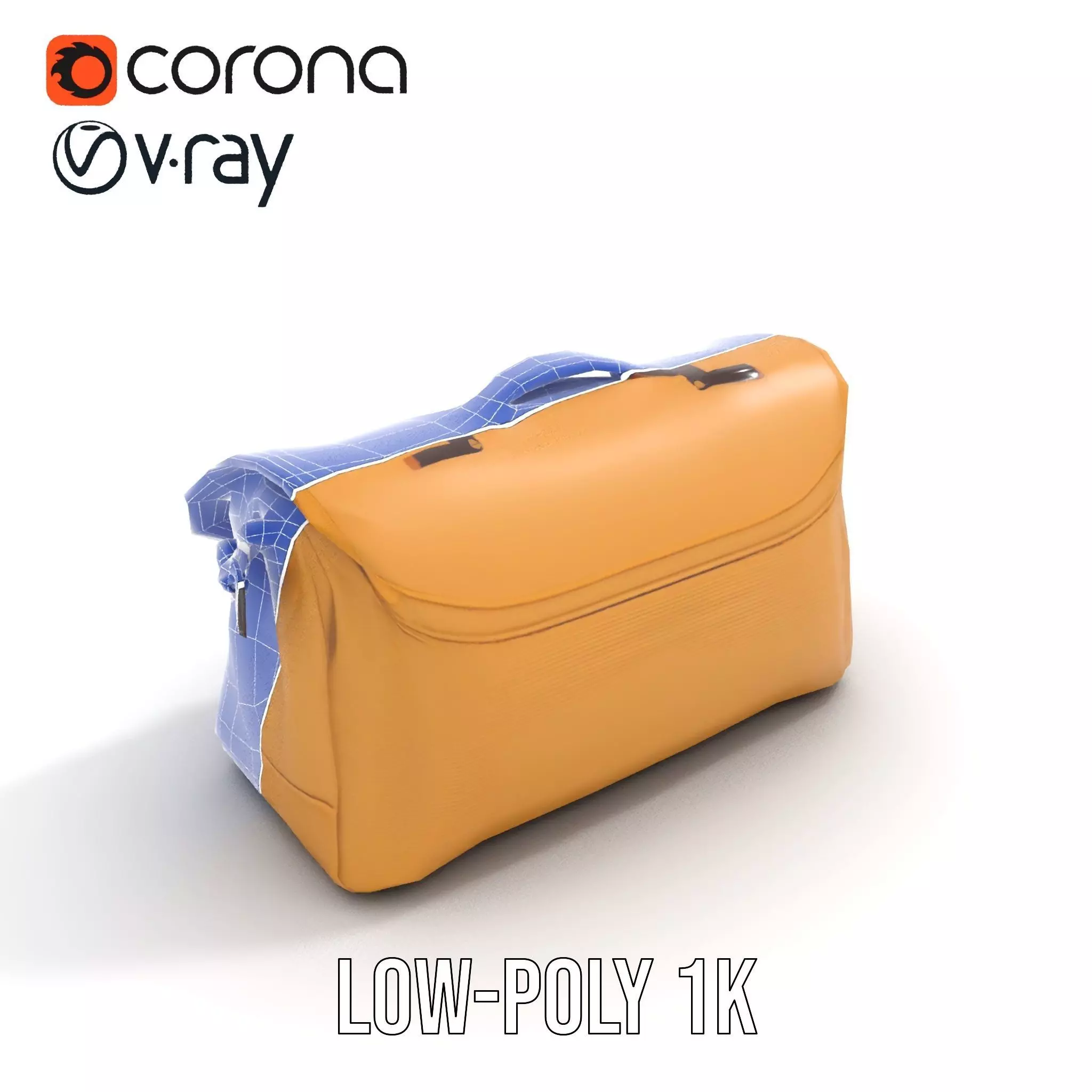 Vintage Tan Bag model pack Low-poly 3D model_7