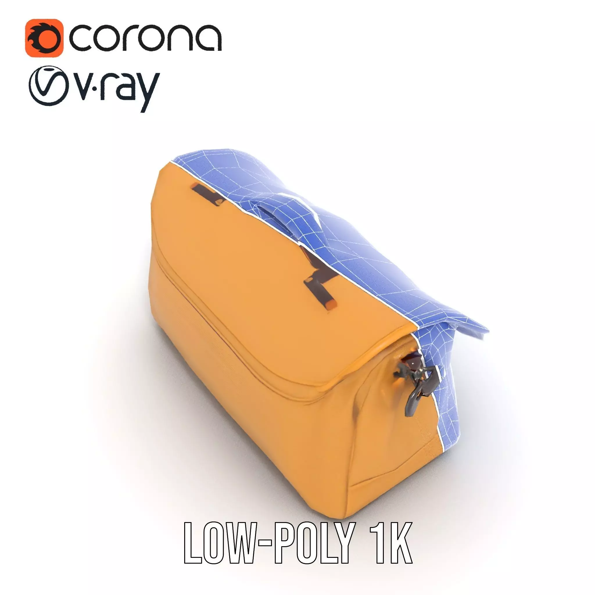 Vintage Tan Bag model pack Low-poly 3D model_24