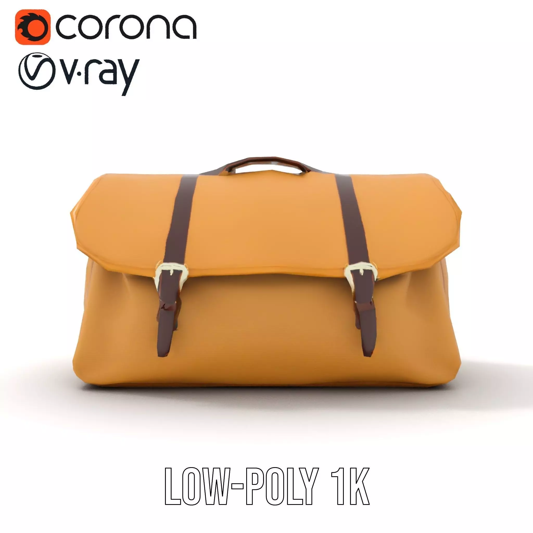 Vintage Tan Bag model pack Low-poly 3D model_19