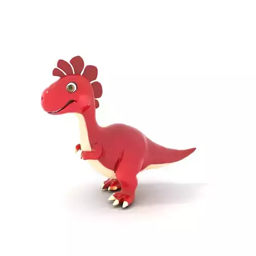 Red Cartoon Dinosaur model pack