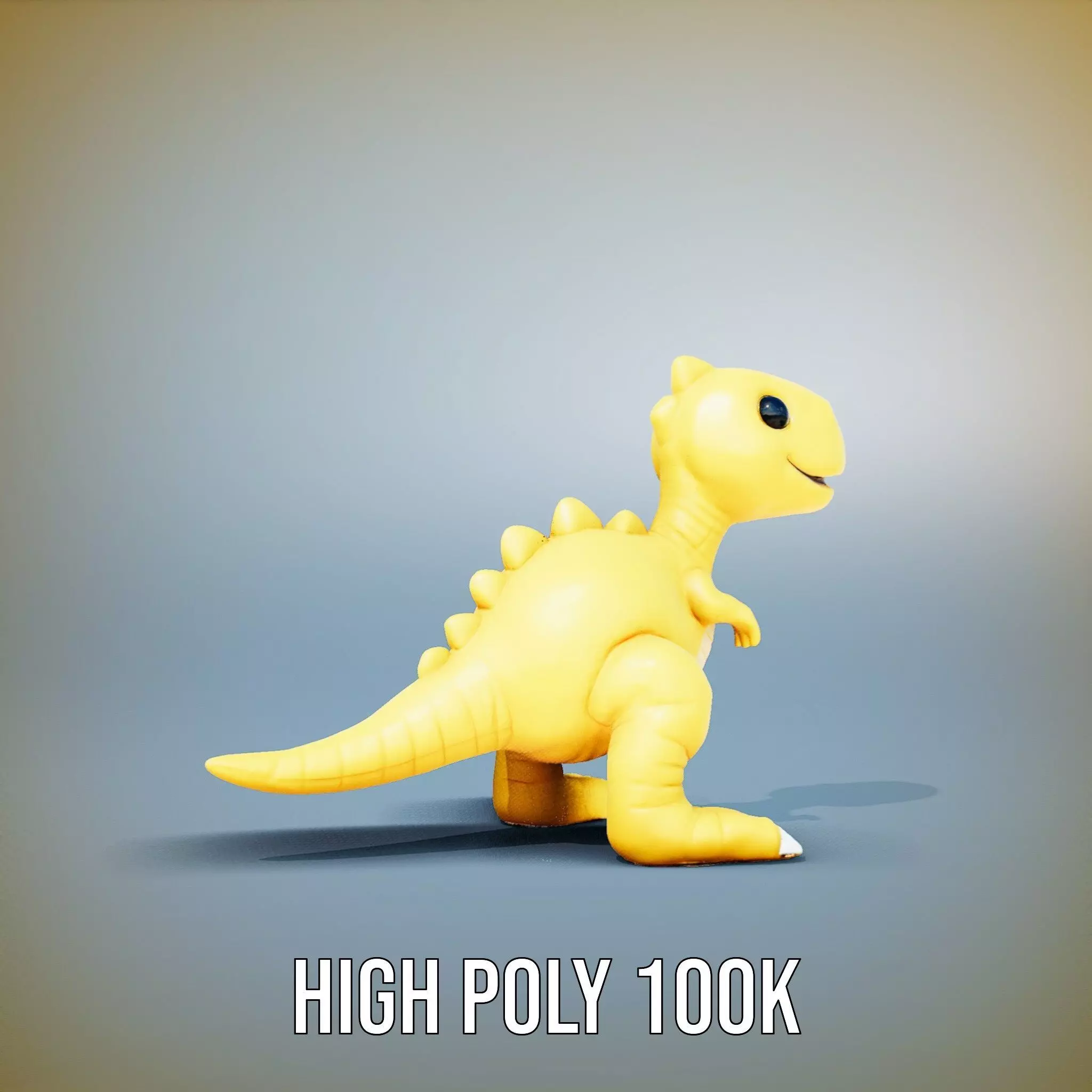 Cheerful Yellow Dinosaur model pack Low-poly 3D model_8