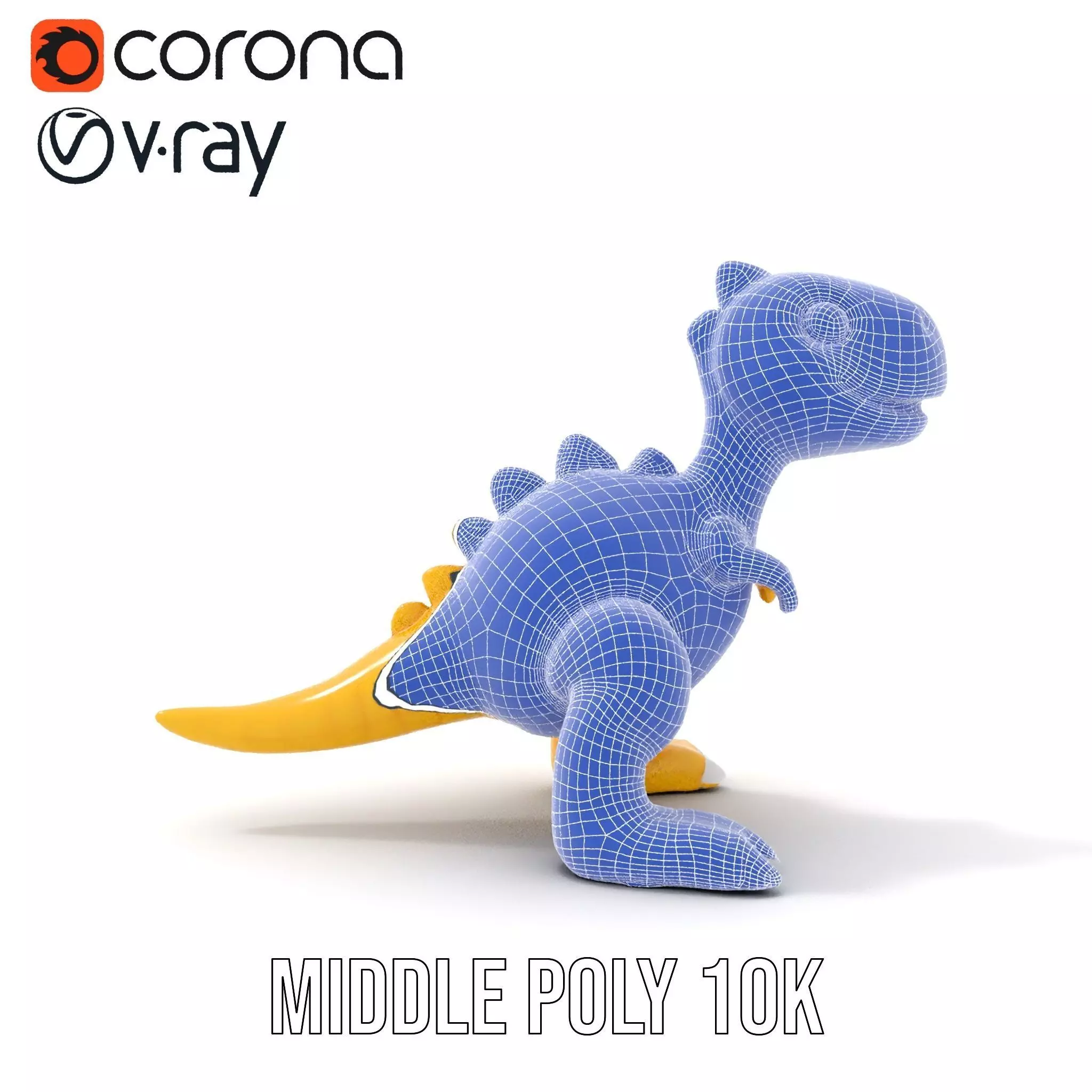 Cheerful Yellow Dinosaur model pack Low-poly 3D model_22