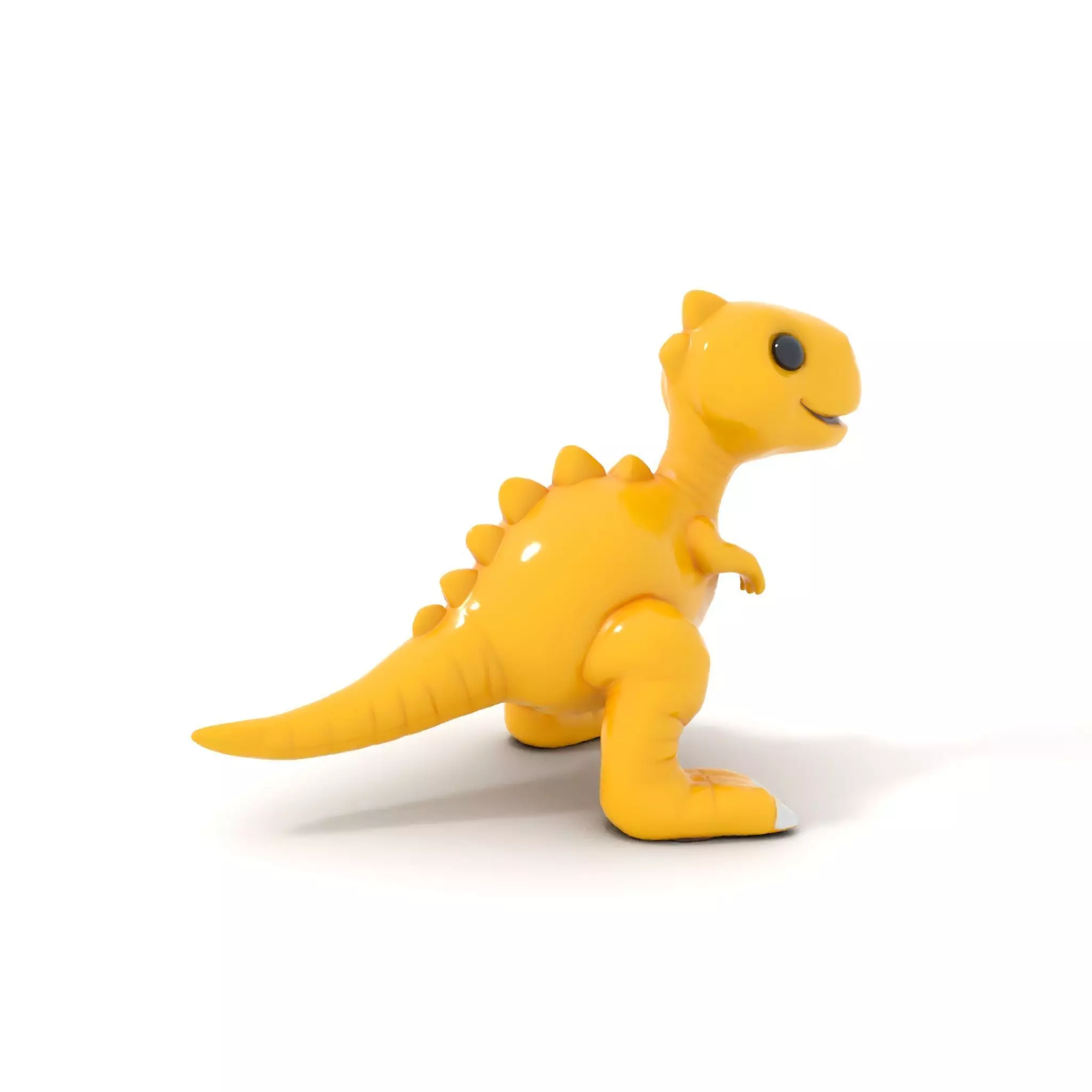 Cheerful Yellow Dinosaur model pack Low-poly 3D model_0