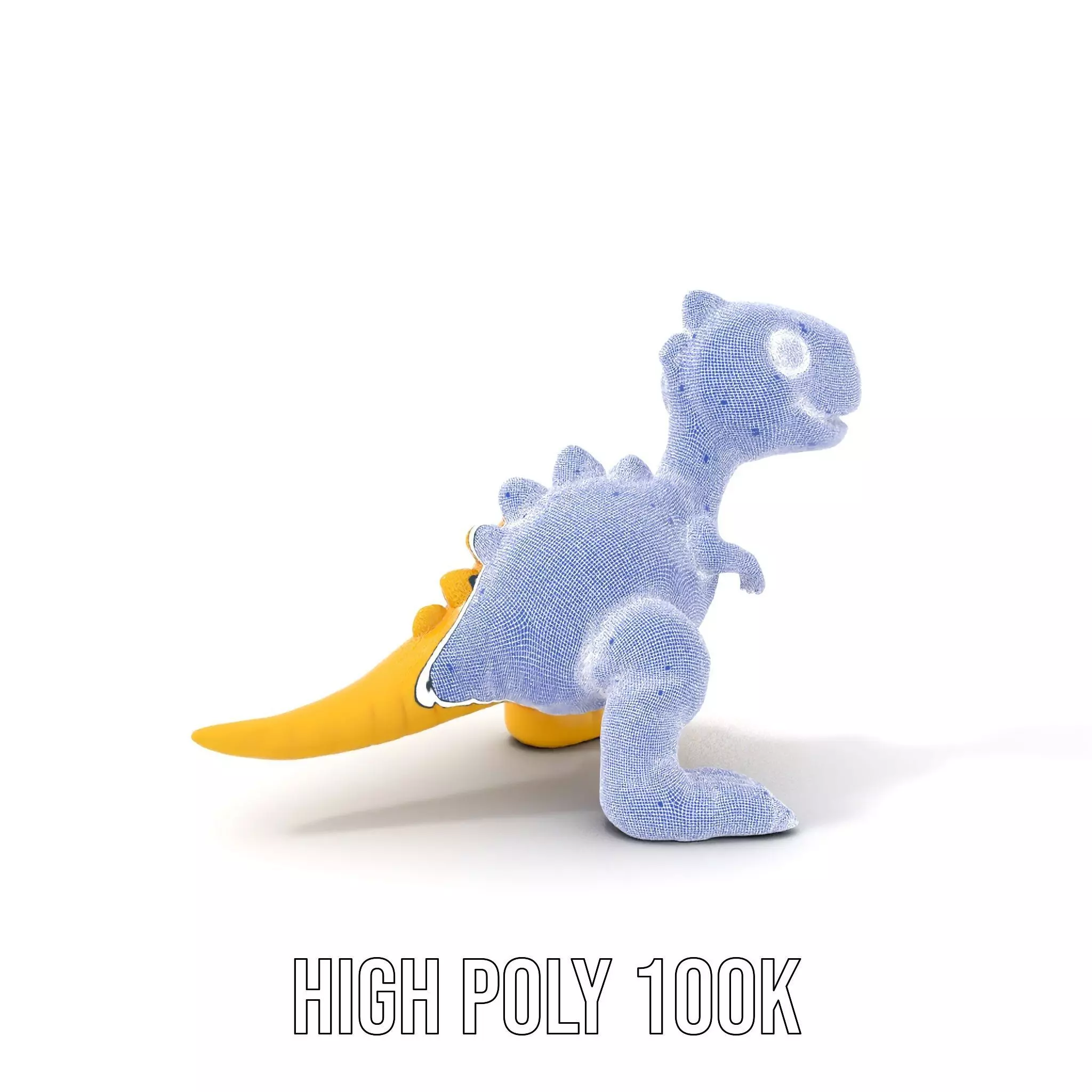 Cheerful Yellow Dinosaur model pack Low-poly 3D model_4