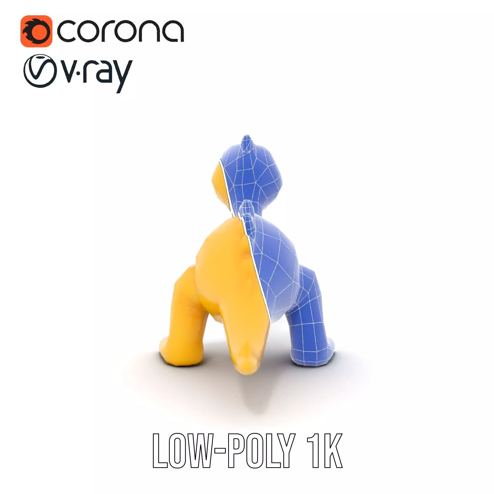 Cheerful Yellow Dinosaur model pack Low-poly 3D model_25