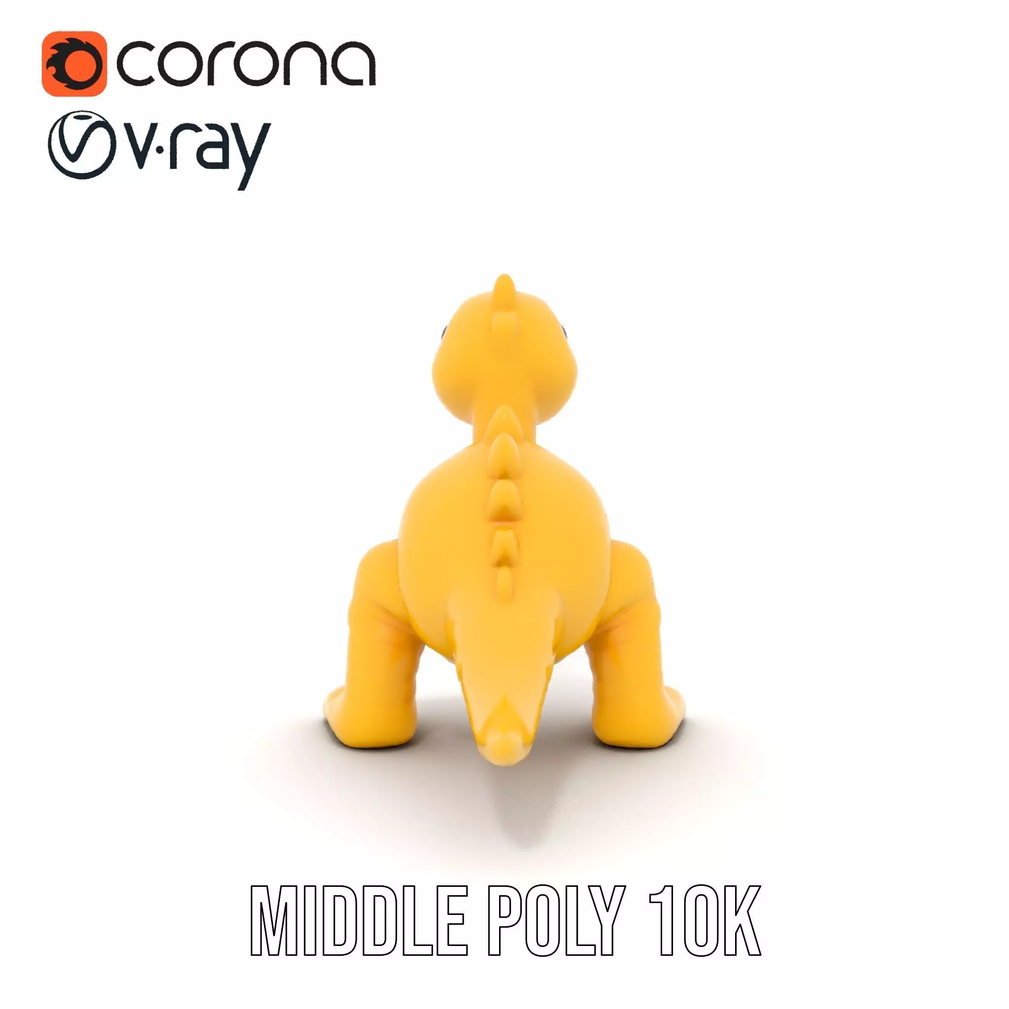 Cheerful Yellow Dinosaur model pack Low-poly 3D model_5