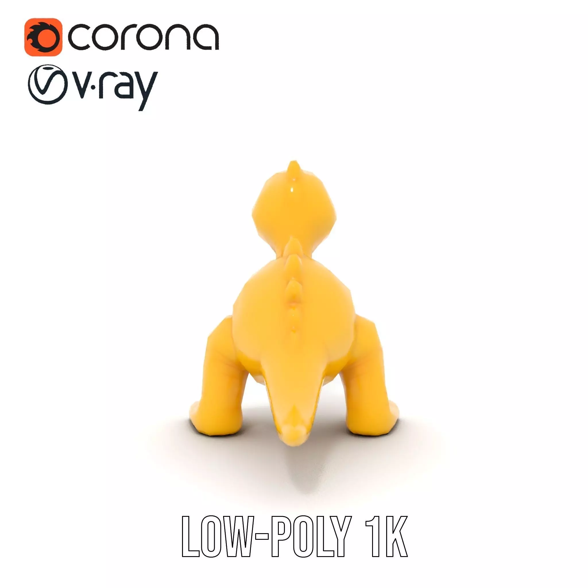 Cheerful Yellow Dinosaur model pack Low-poly 3D model_18