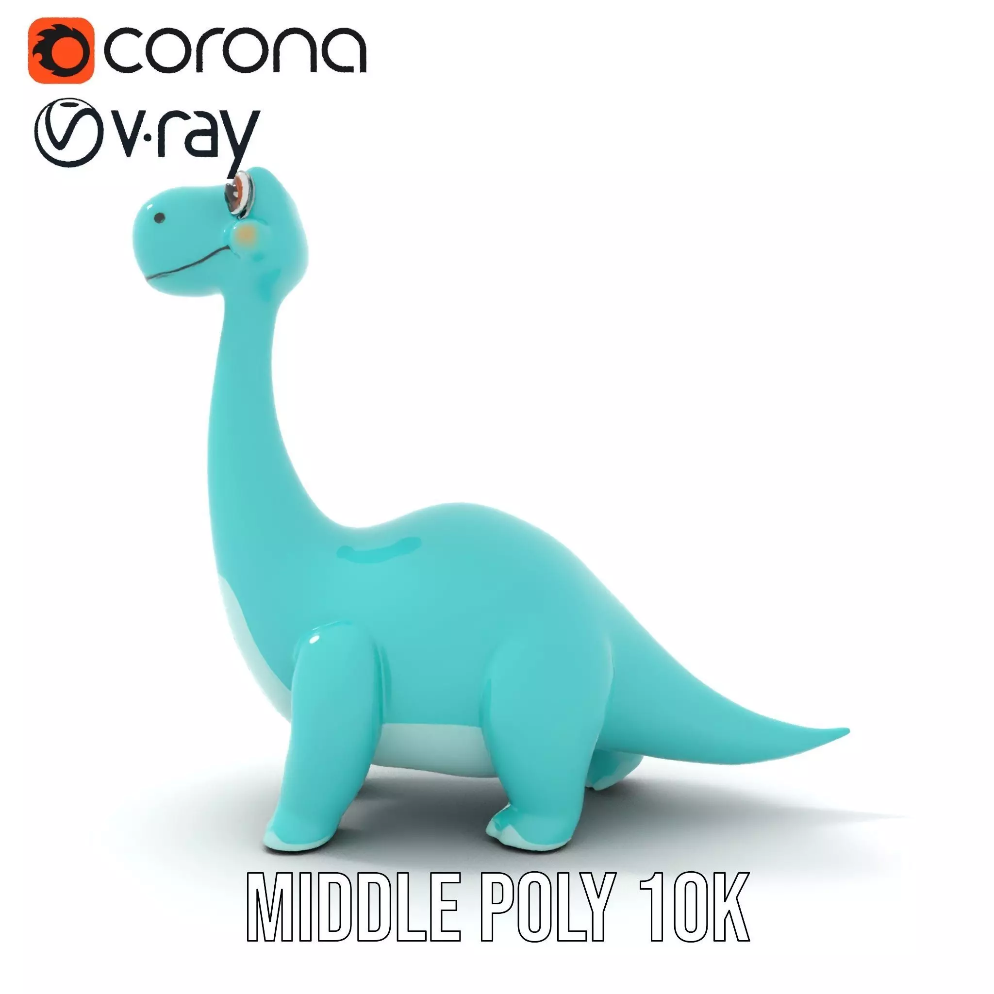 Playful Blue Dinosaur model pack Low-poly 3D model_31