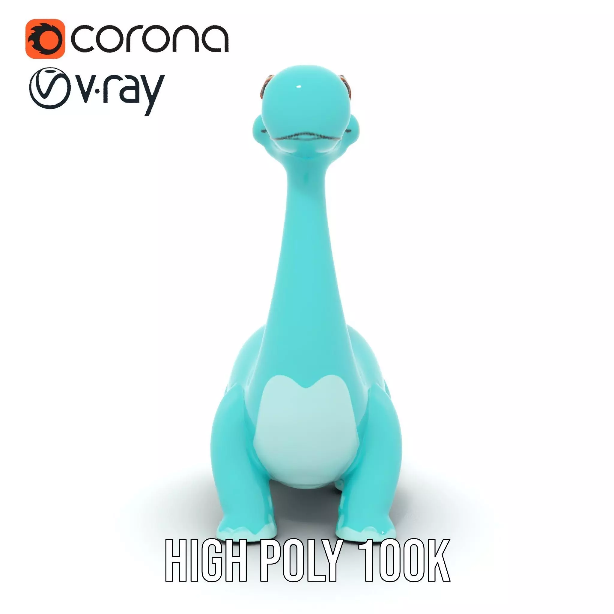 Playful Blue Dinosaur model pack Low-poly 3D model_18