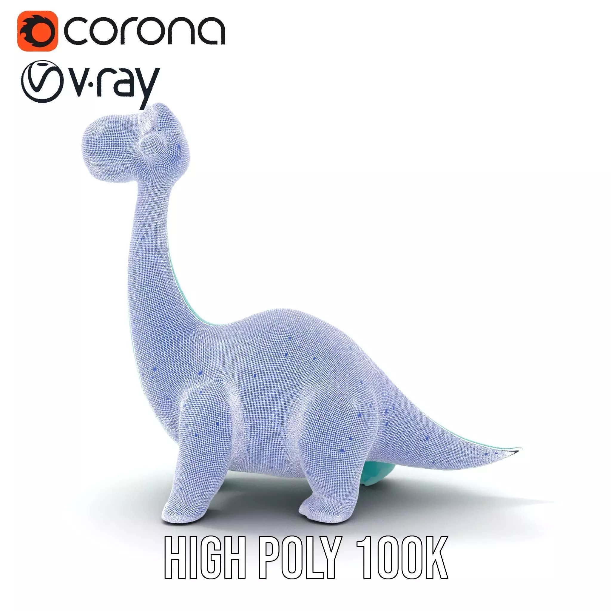 Playful Blue Dinosaur model pack Low-poly 3D model_27