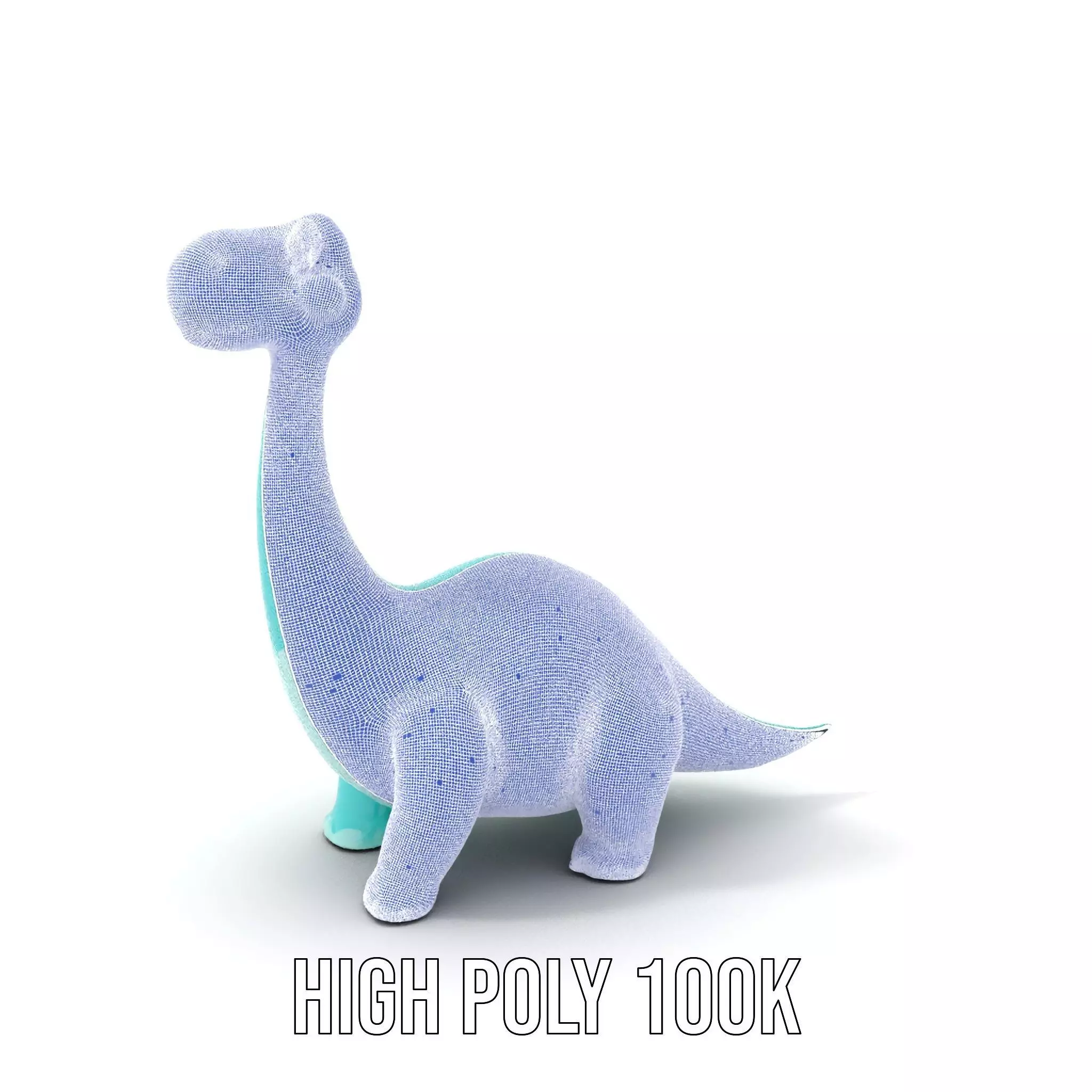 Playful Blue Dinosaur model pack Low-poly 3D model_4
