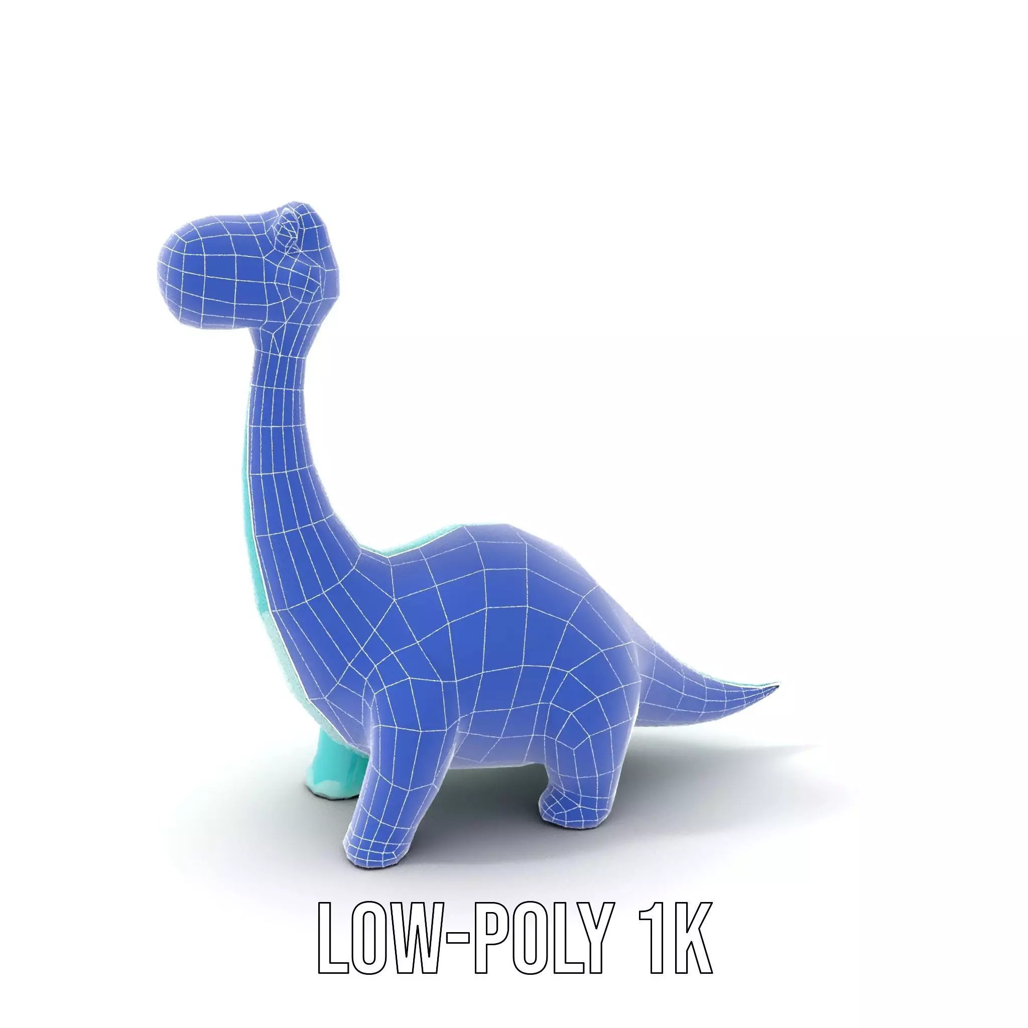 Playful Blue Dinosaur model pack Low-poly 3D model_29