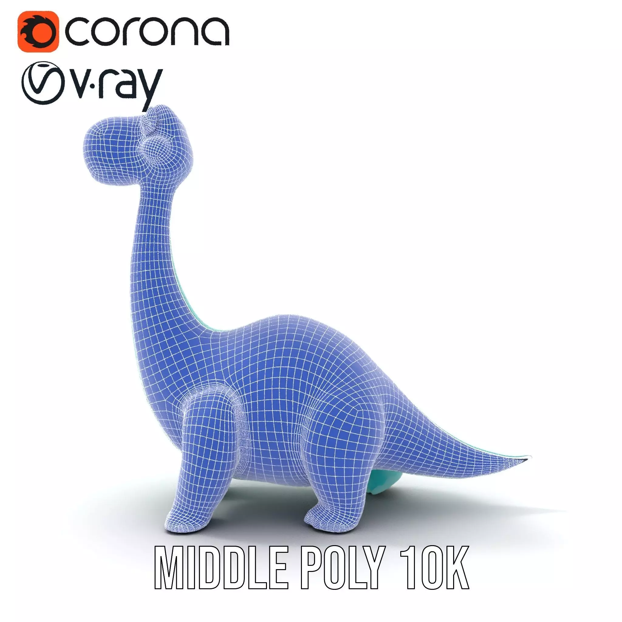 Playful Blue Dinosaur model pack Low-poly 3D model_19