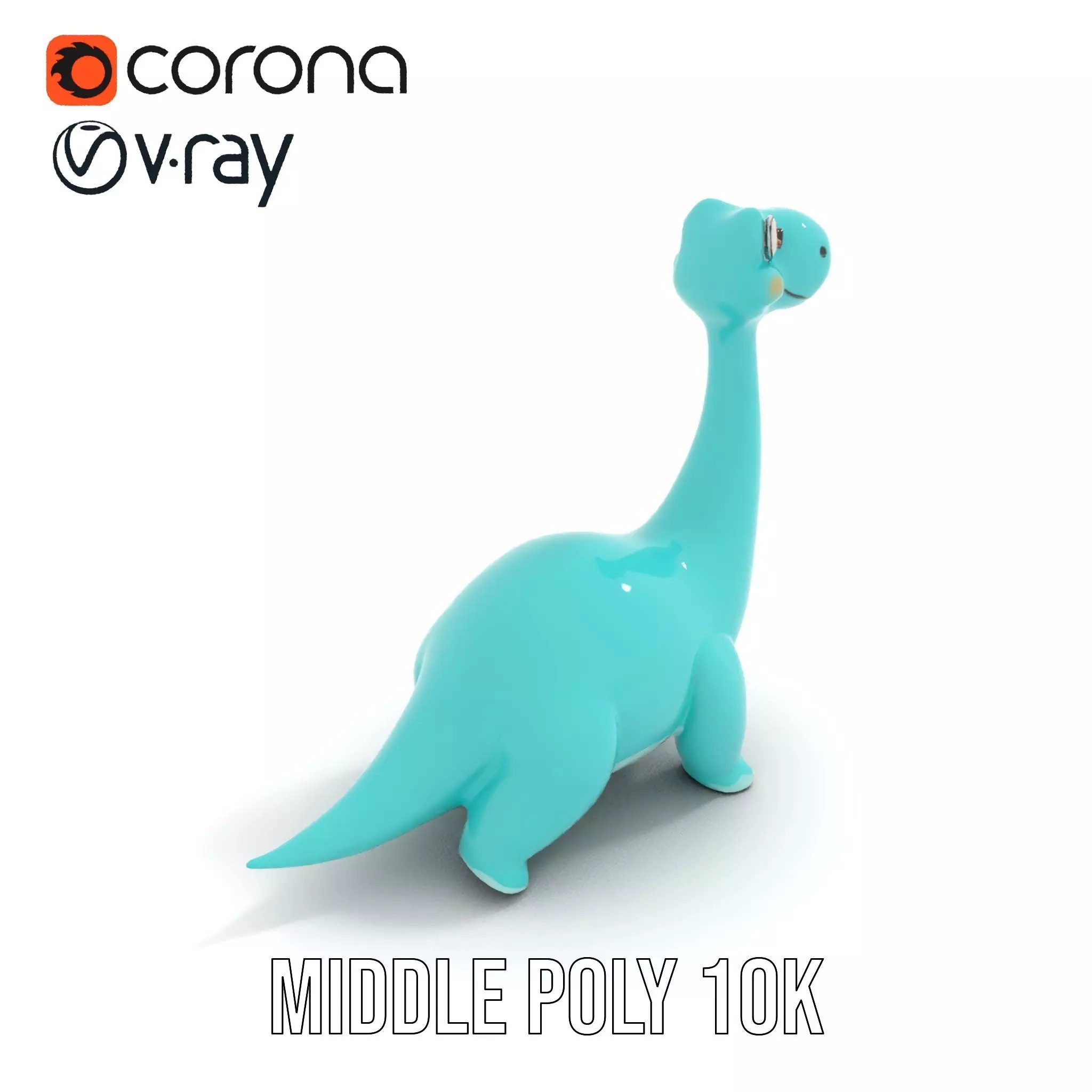 Playful Blue Dinosaur model pack Low-poly 3D model_16