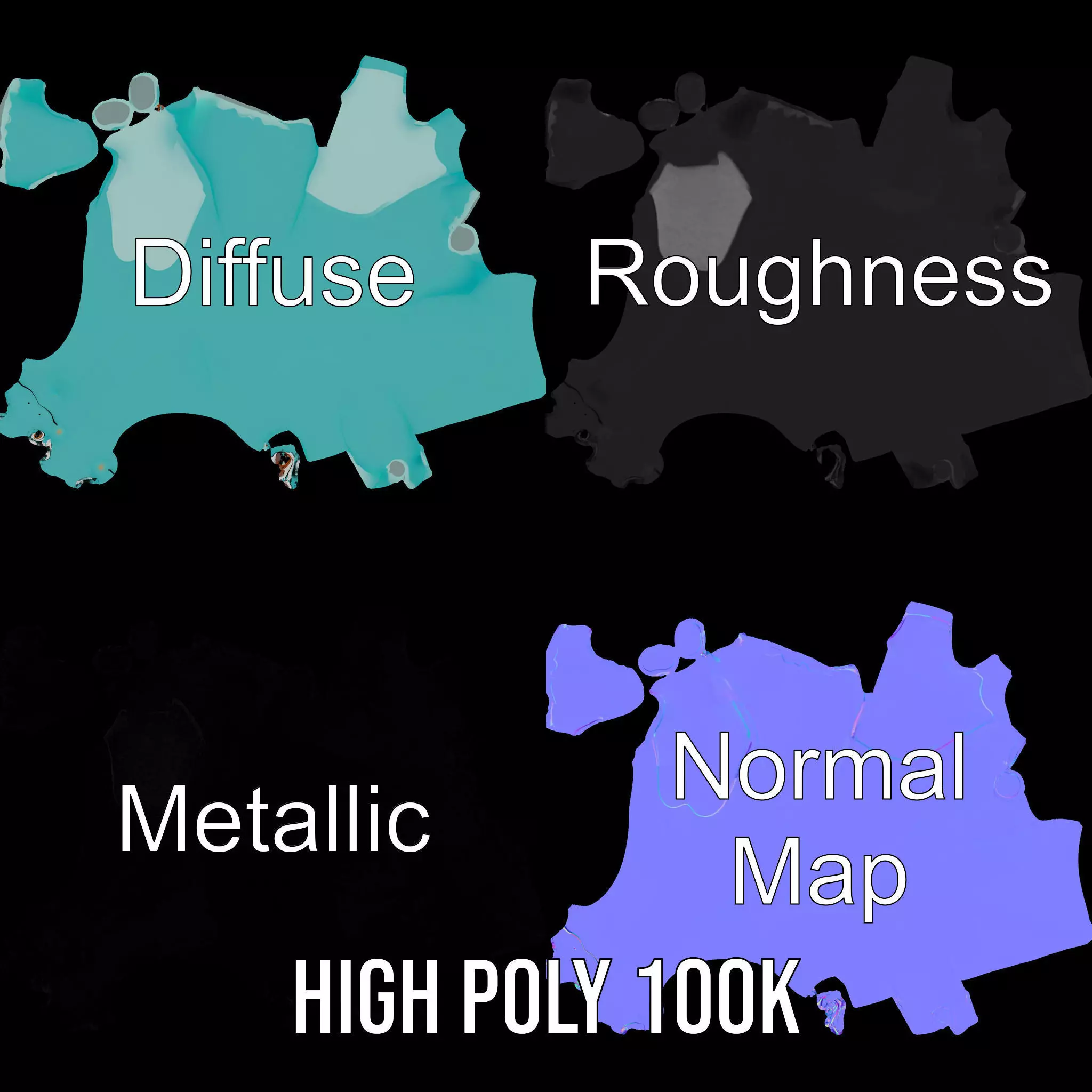 Playful Blue Dinosaur model pack Low-poly 3D model_3