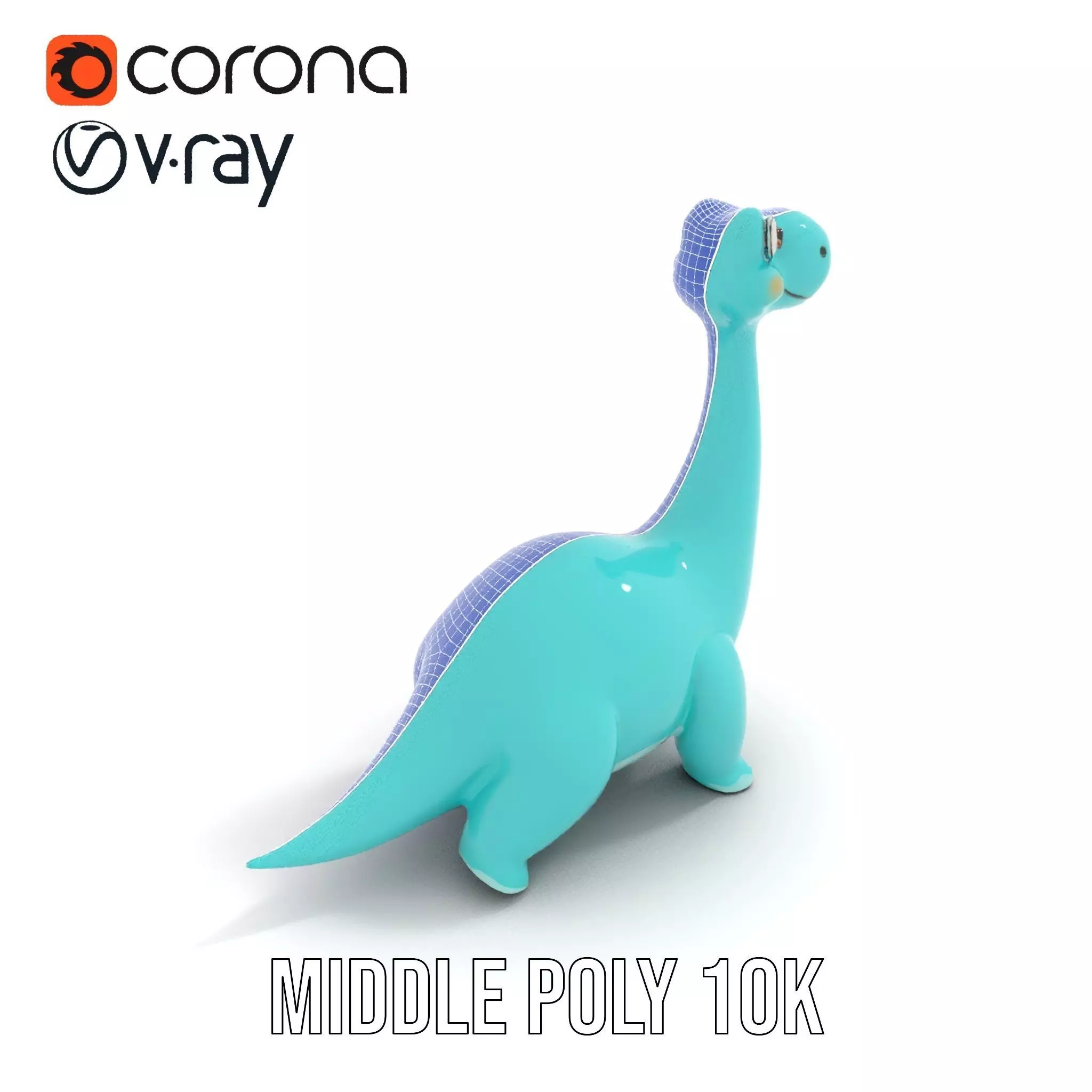 Playful Blue Dinosaur model pack Low-poly 3D model_28