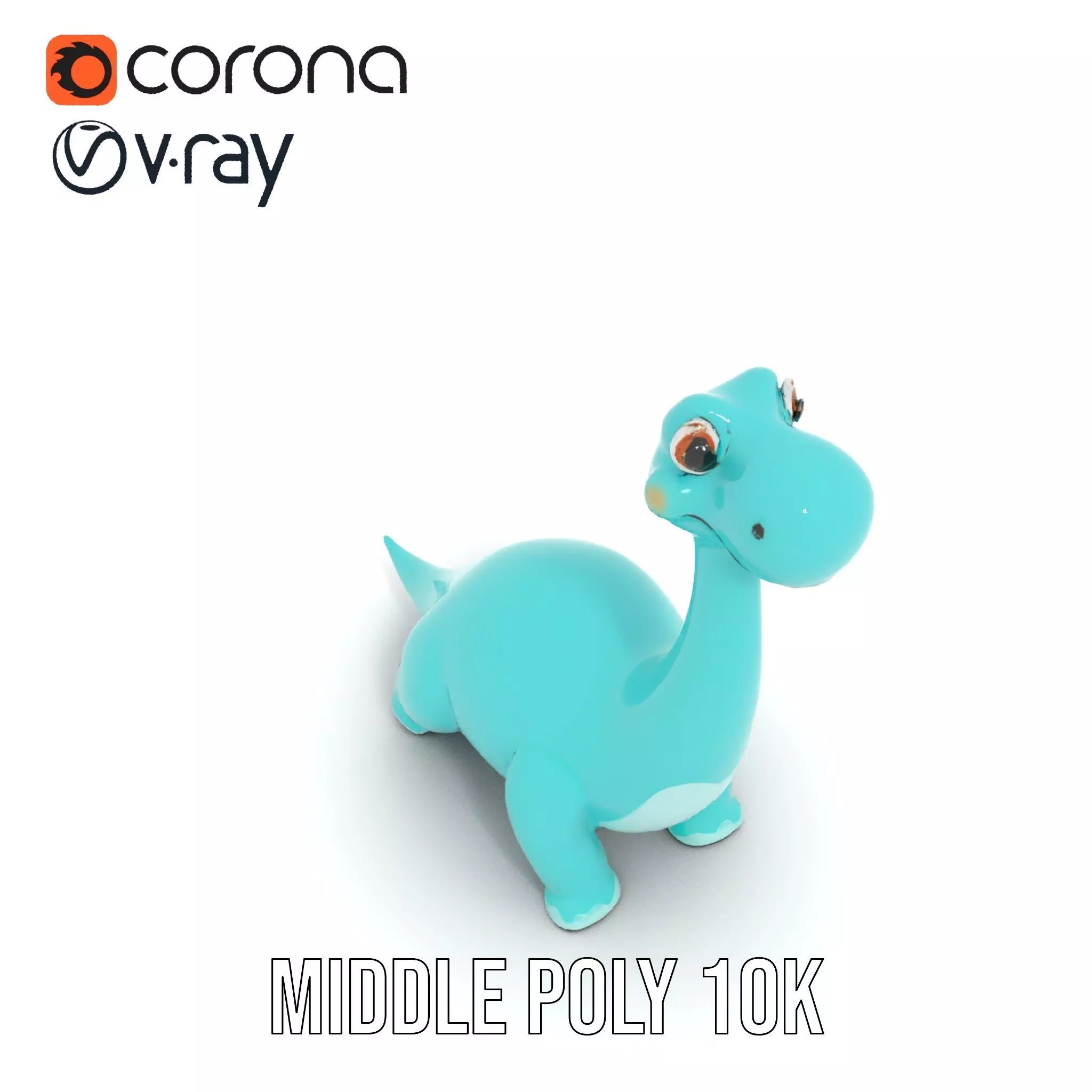Playful Blue Dinosaur model pack Low-poly 3D model_22
