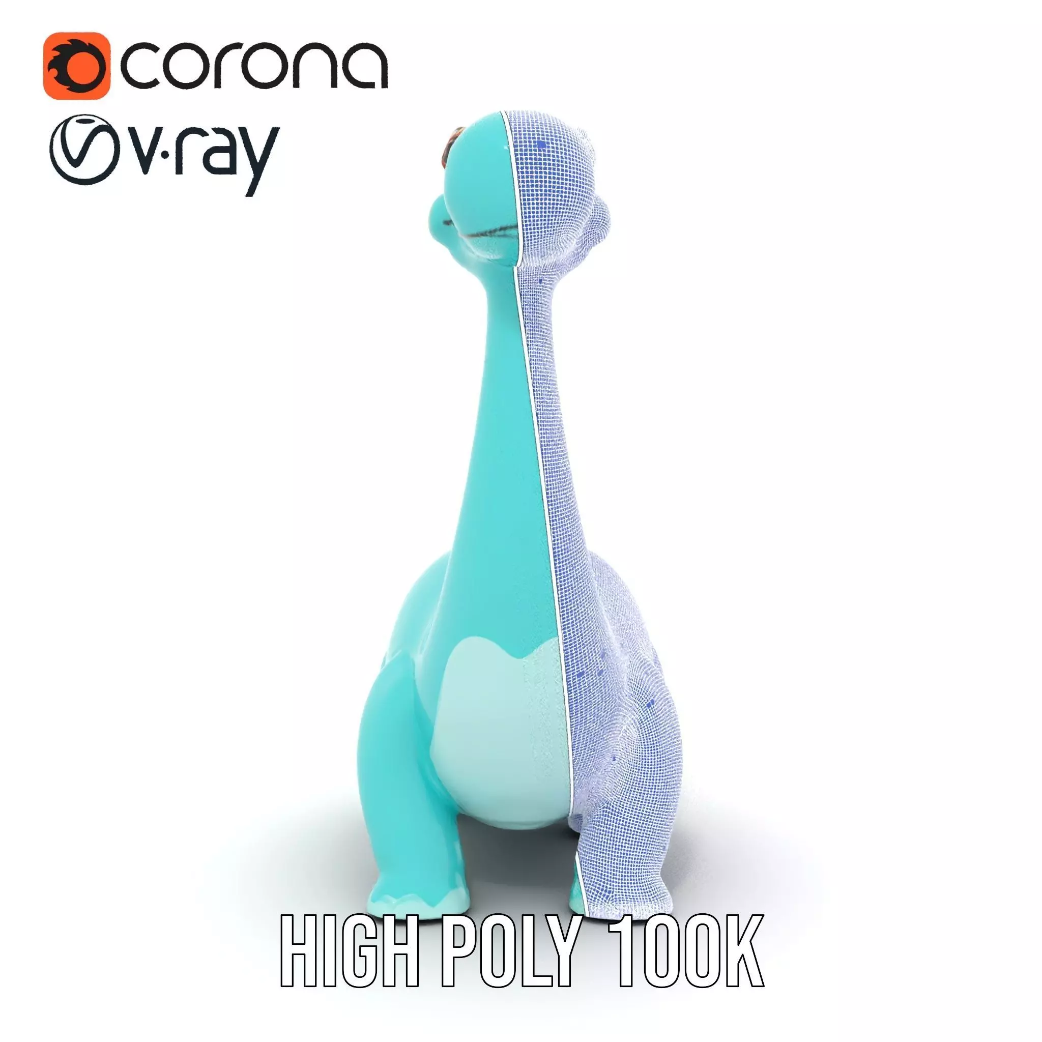 Playful Blue Dinosaur model pack Low-poly 3D model_34