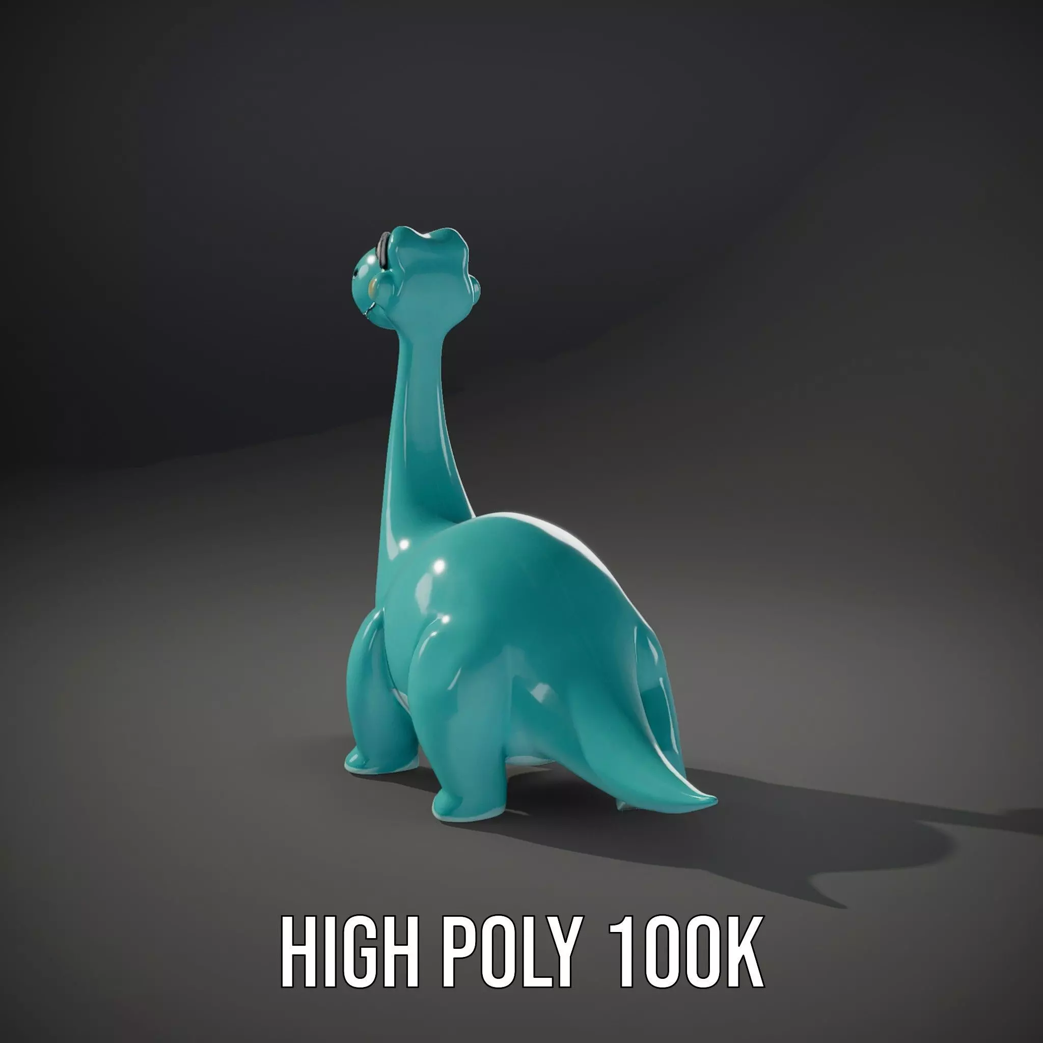 Playful Blue Dinosaur model pack Low-poly 3D model_9