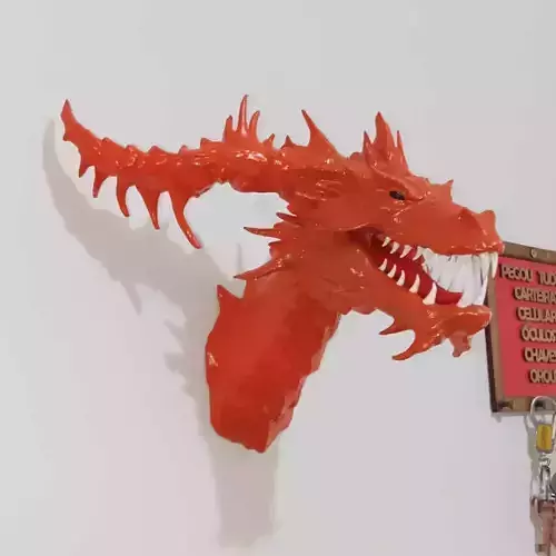 Dragon Bust Wall Decoration Multiparts Sculpture