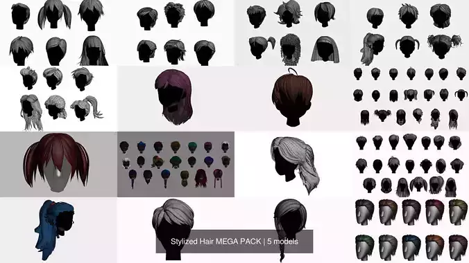 Stylized Hair MEGA PACK