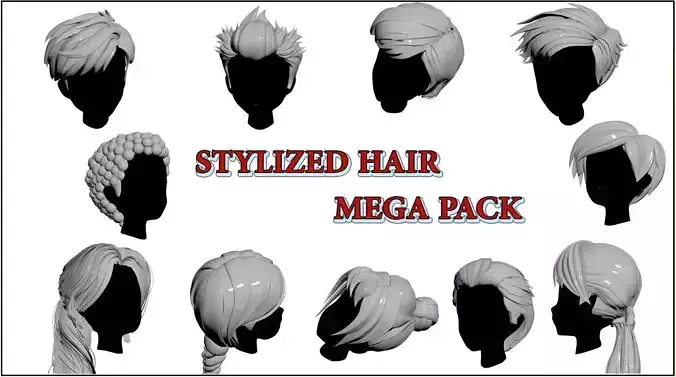 Stylized Hair MEGA PACK