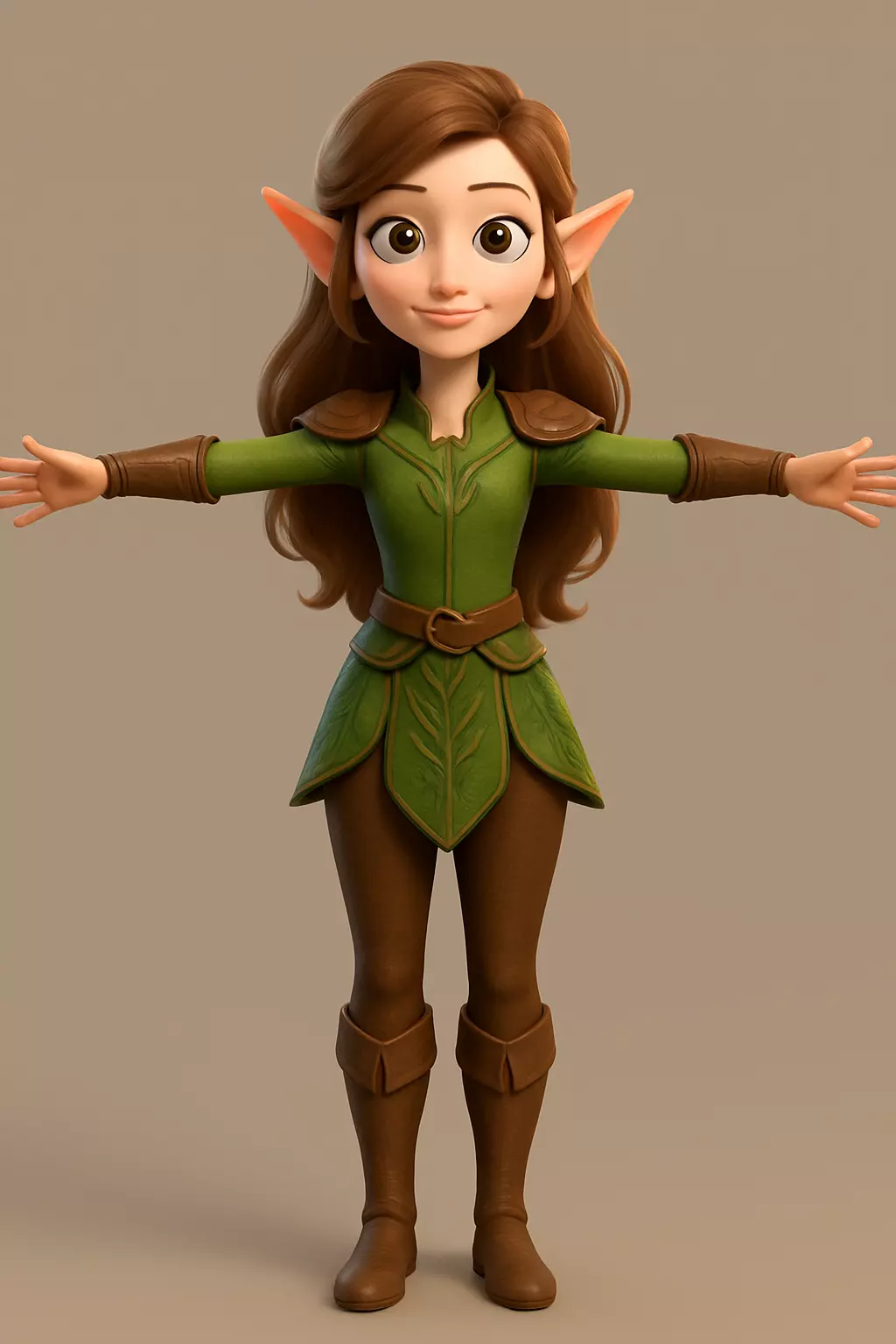 Female Elf 3D model_0