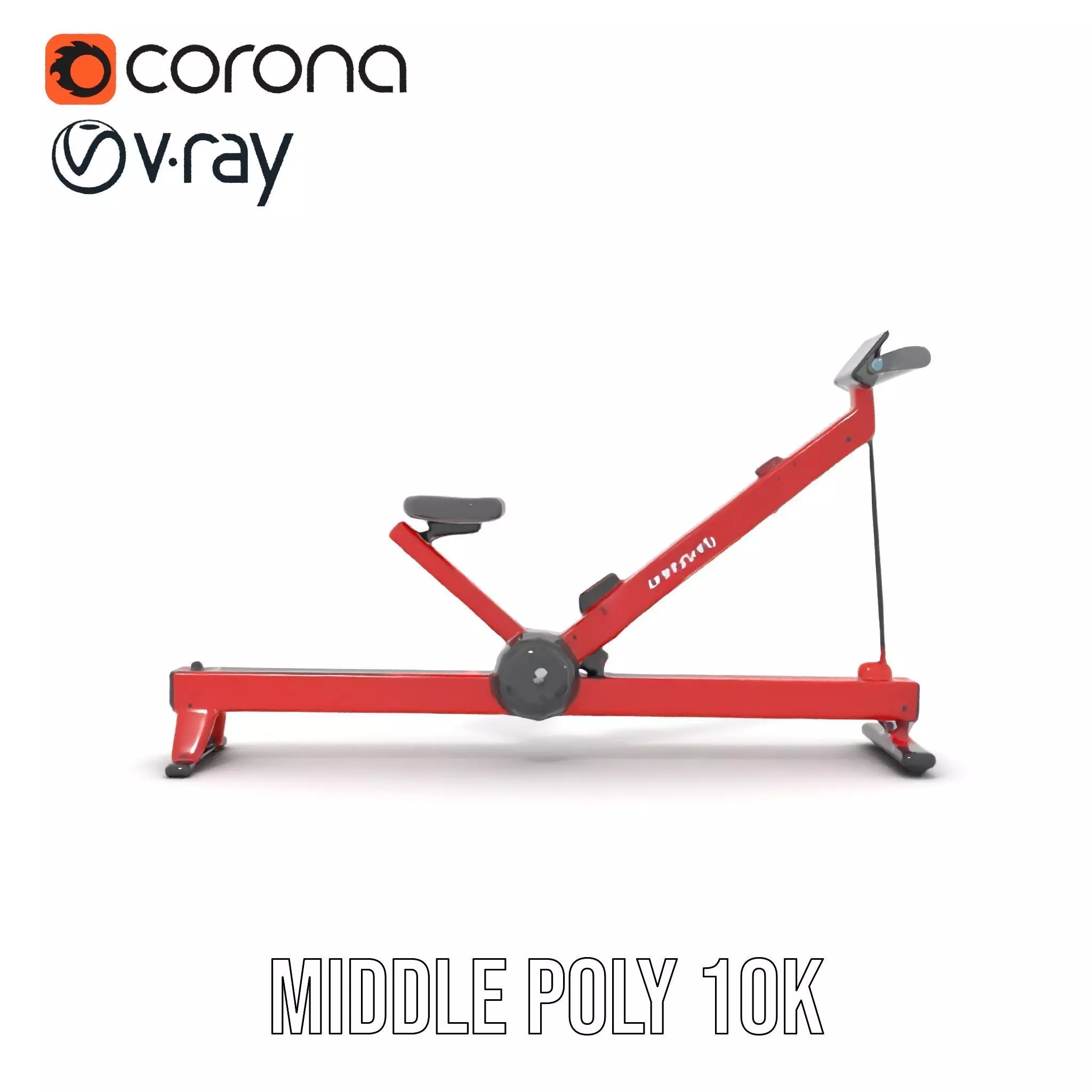 Red Rower Exercise model pack Low-poly 3D model_23