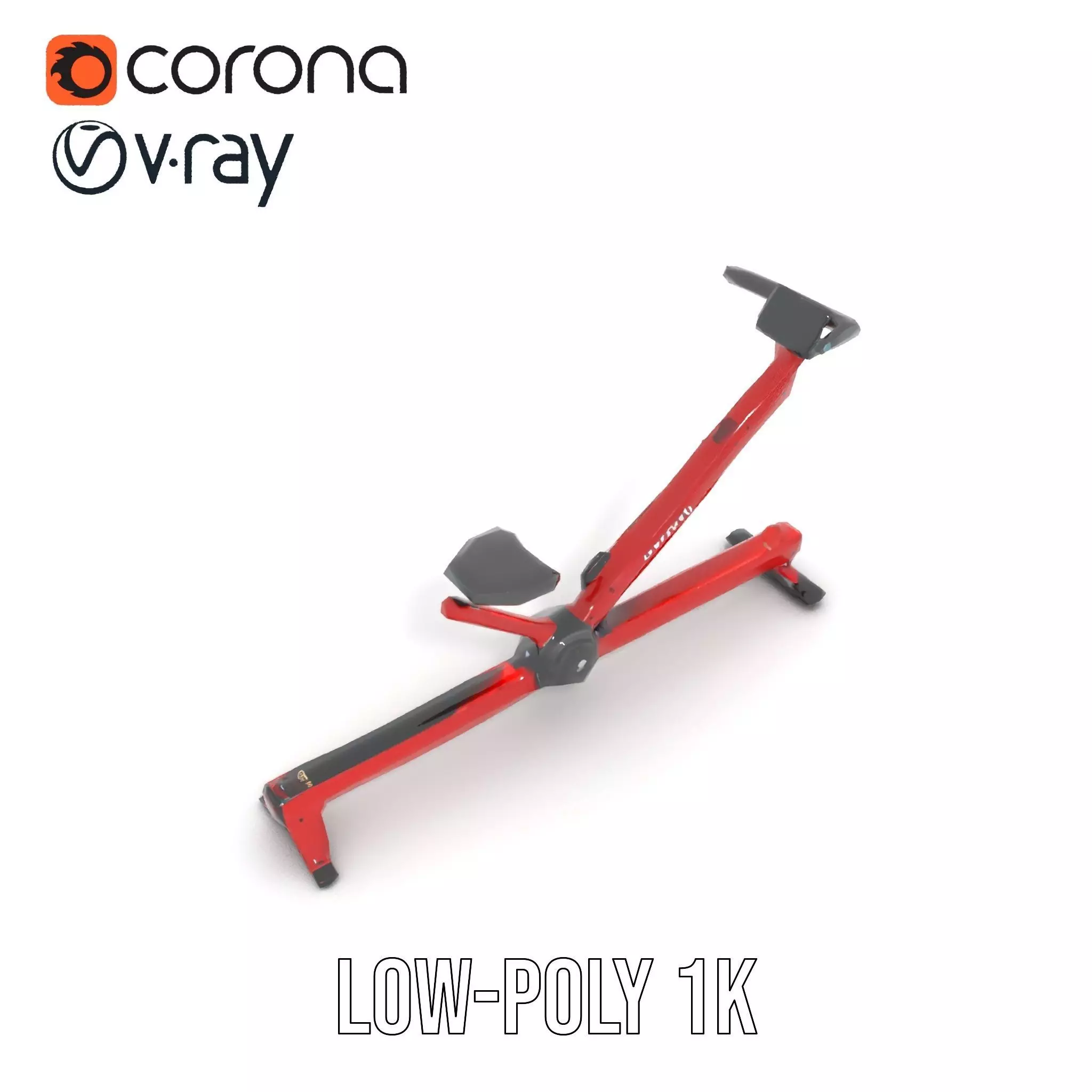 Red Rower Exercise model pack Low-poly 3D model_27