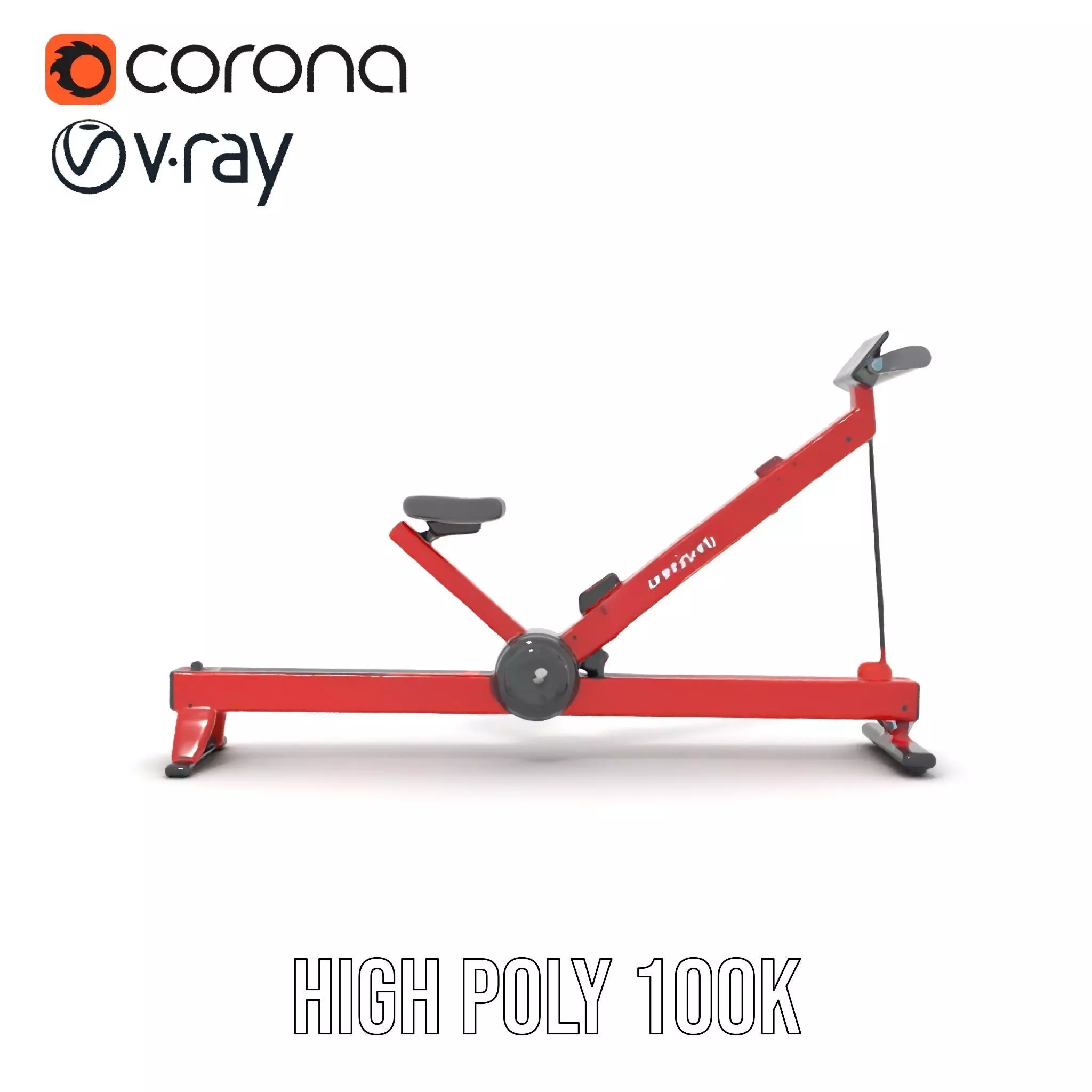 Red Rower Exercise model pack Low-poly 3D model_34