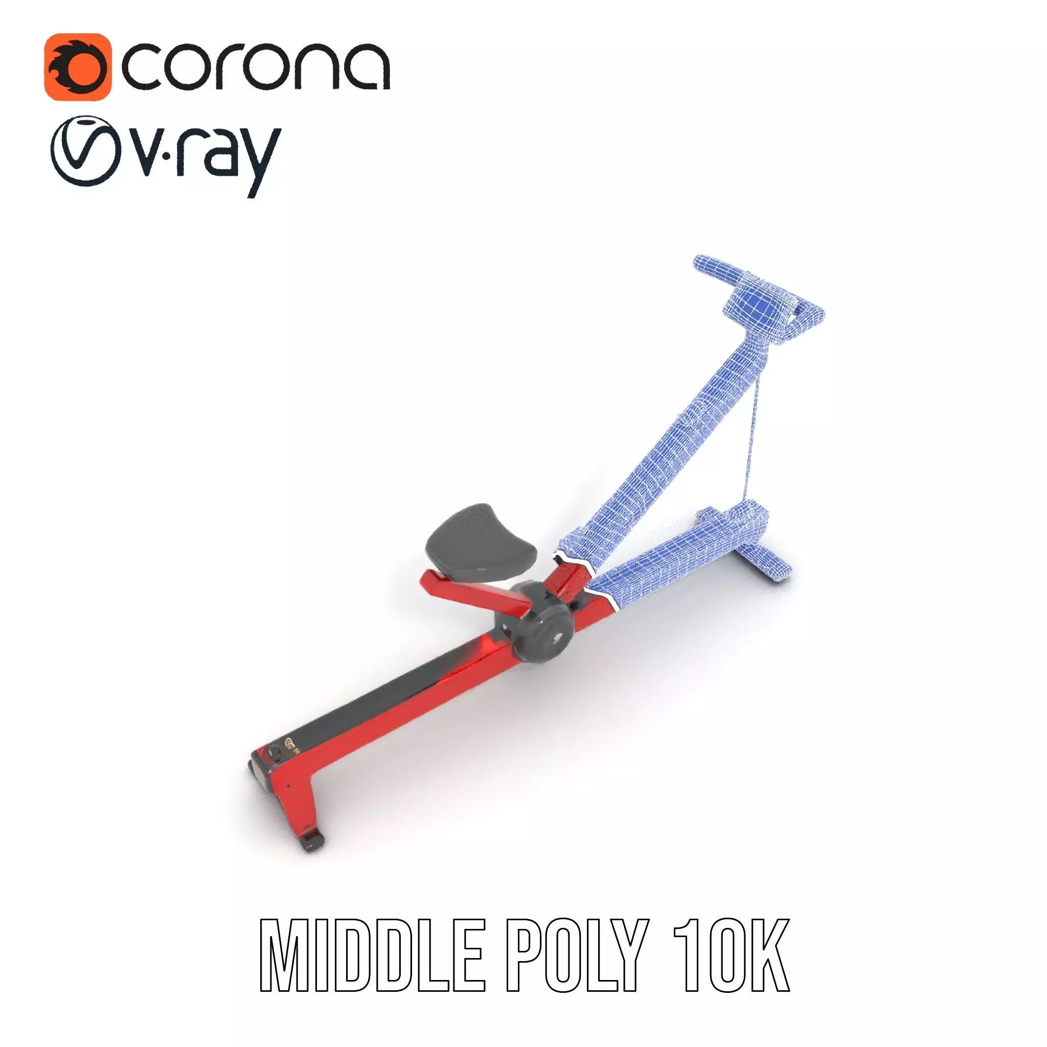 Red Rower Exercise model pack Low-poly 3D model_21