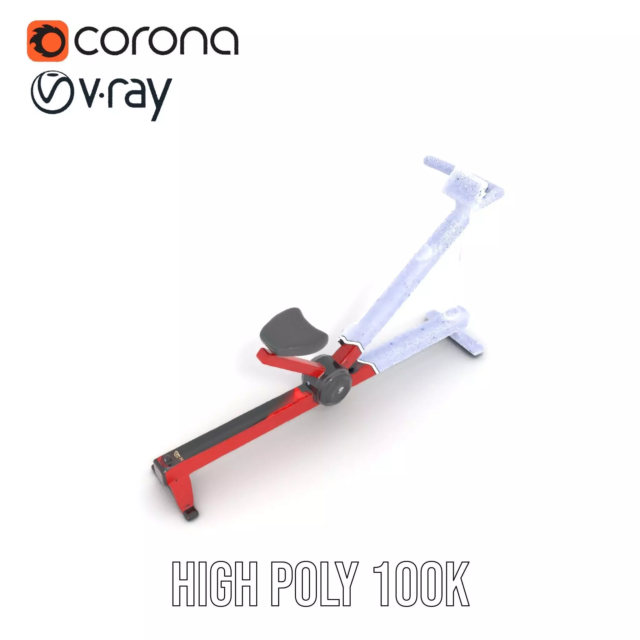 Red Rower Exercise model pack Low-poly 3D model_31
