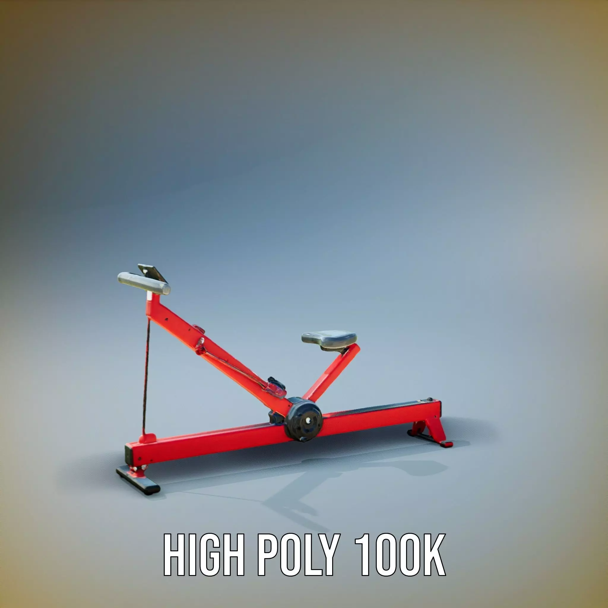 Red Rower Exercise model pack Low-poly 3D model_12