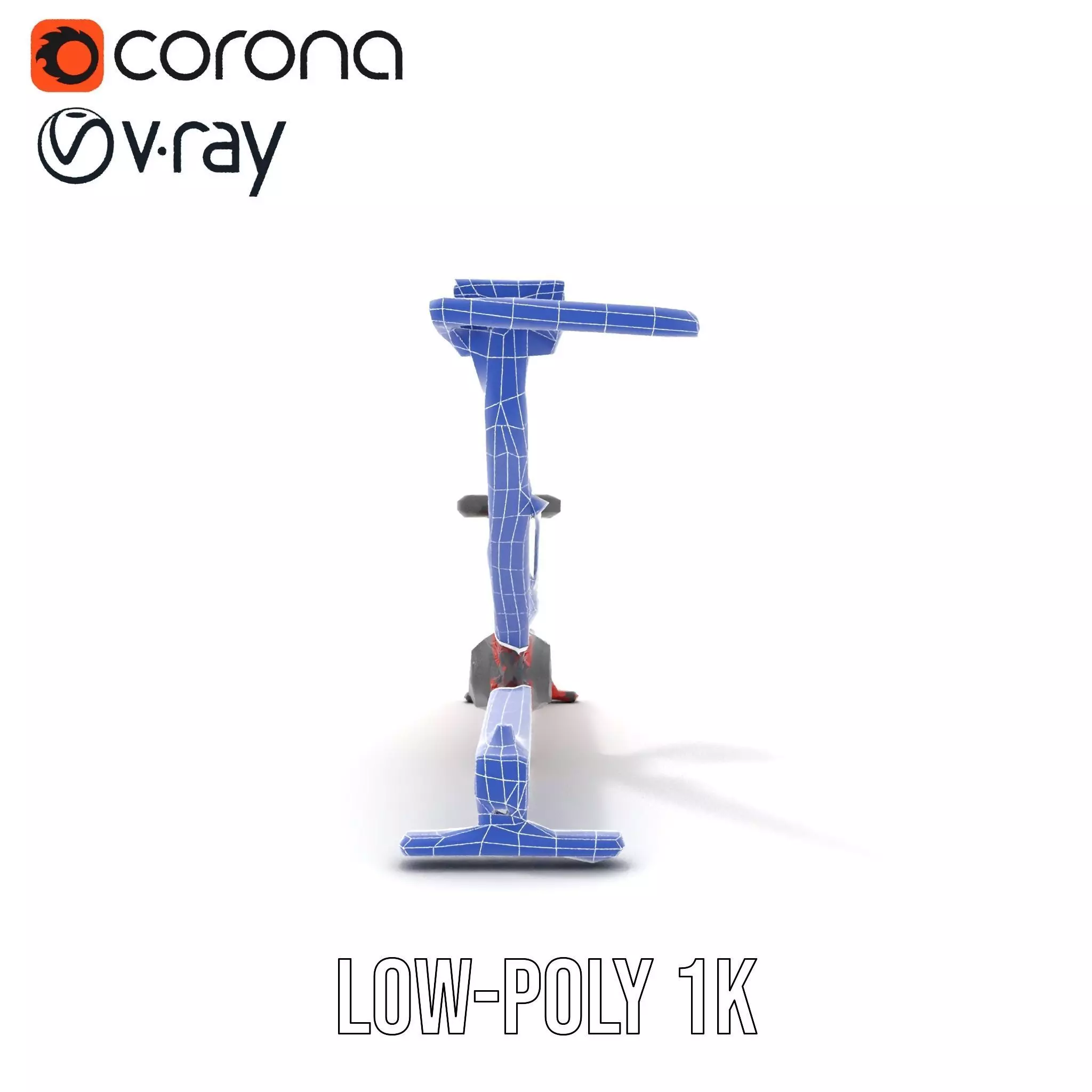 Red Rower Exercise model pack Low-poly 3D model_20