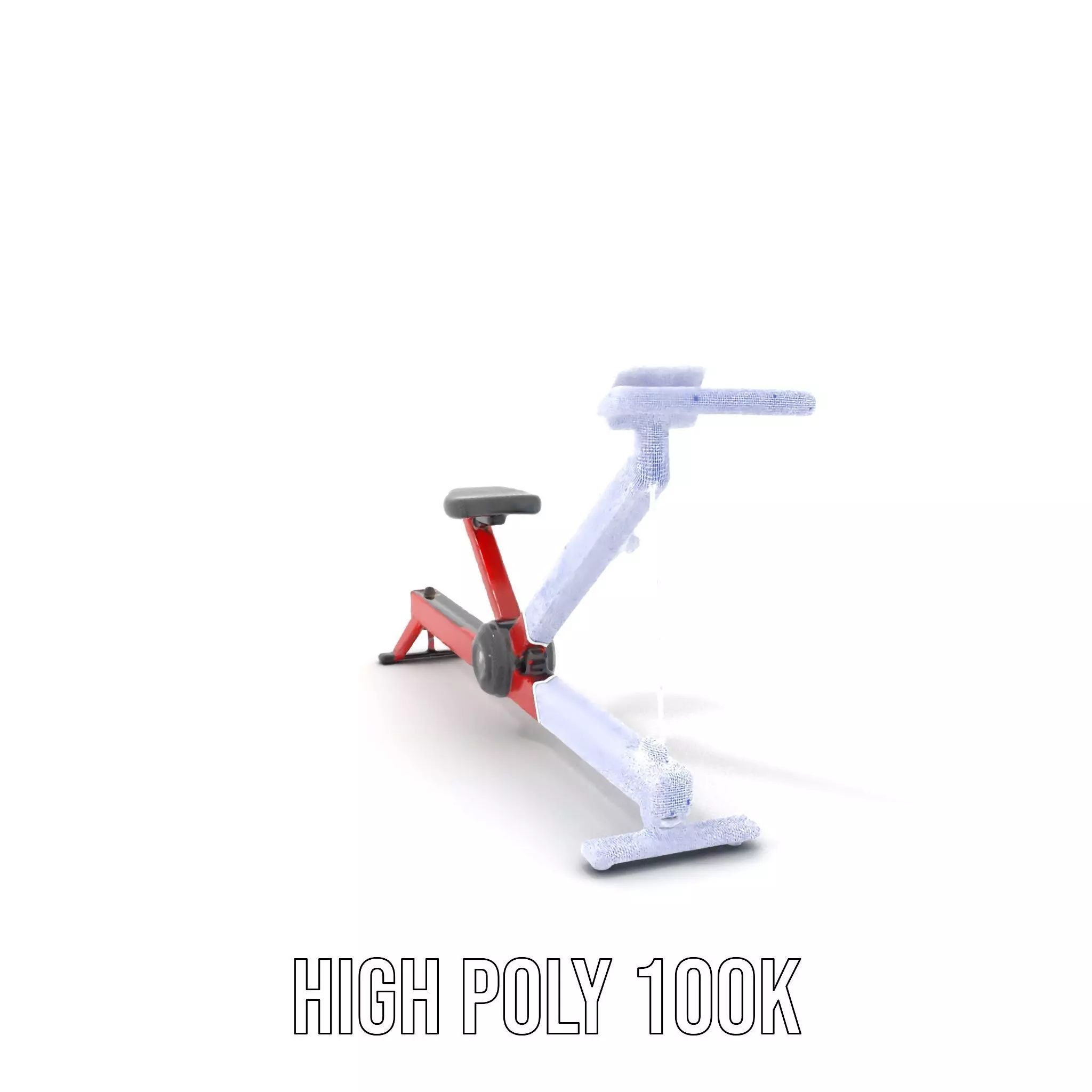 Red Rower Exercise model pack Low-poly 3D model_4