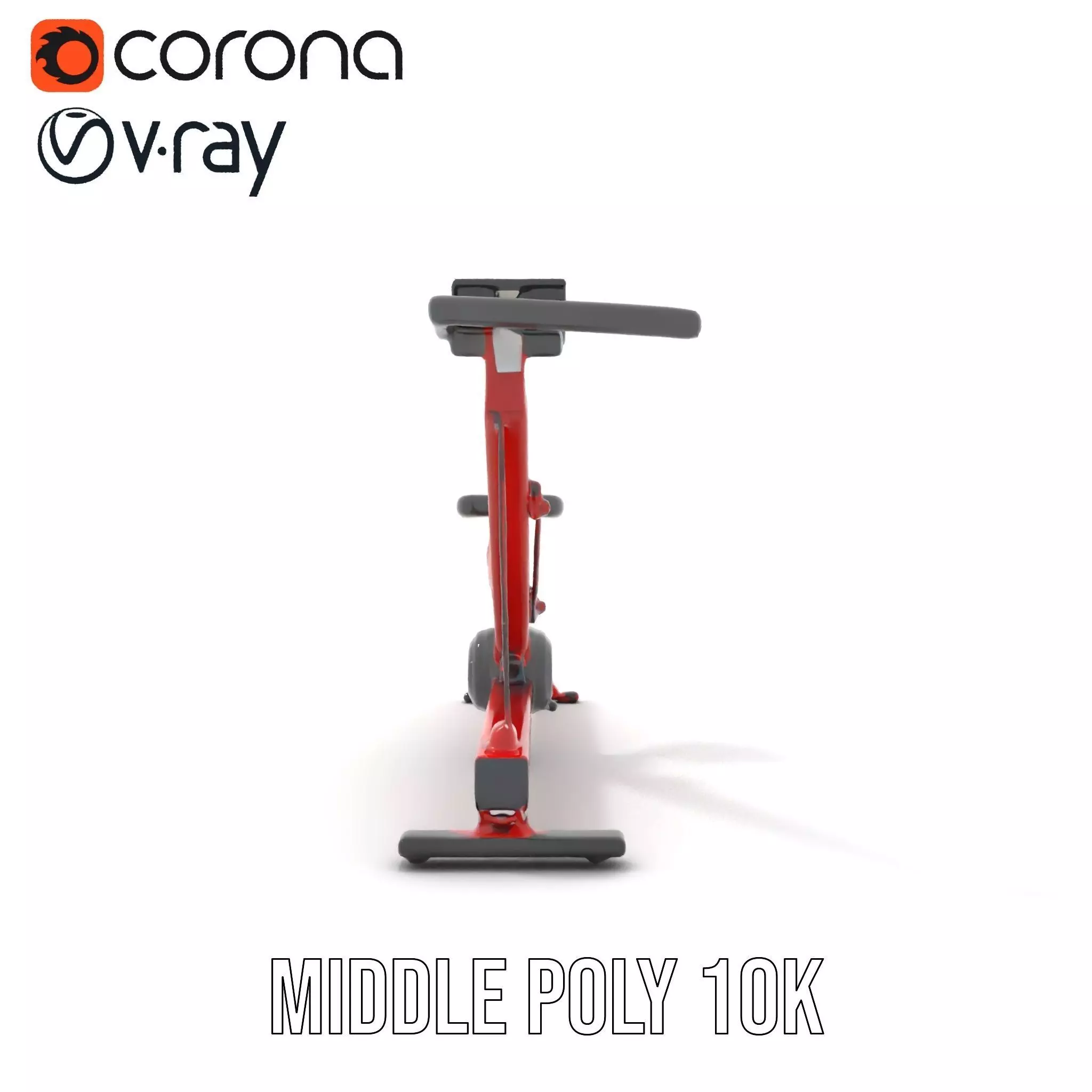 Red Rower Exercise model pack Low-poly 3D model_5