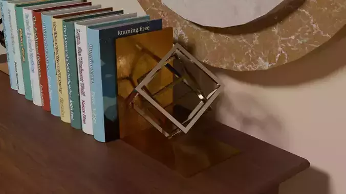 Geometric Metal Book Ends