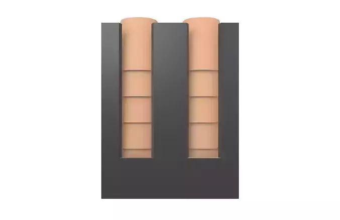 Paper Cup Holder Rack with Paper Cup v1 001 Low-poly 3D model 2