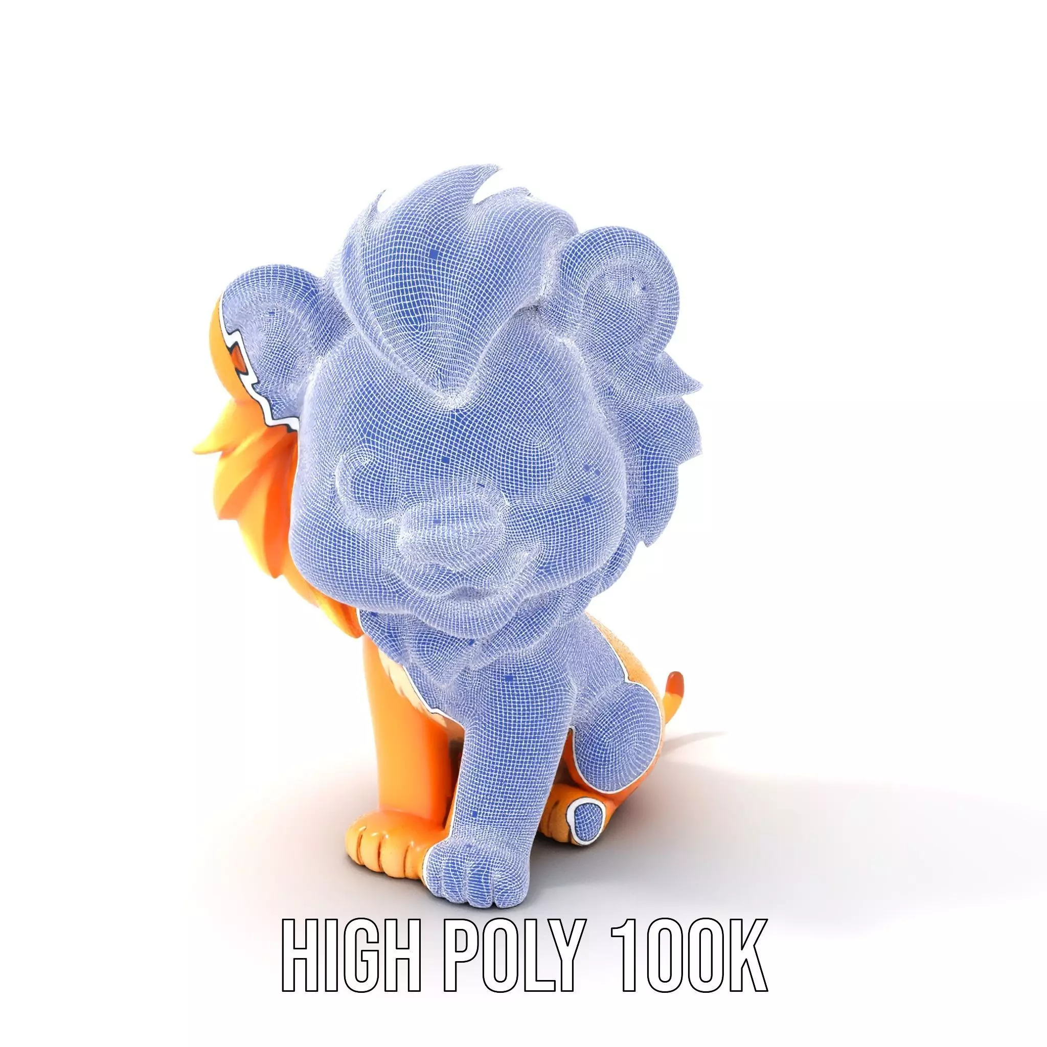Playful Lion Cub model pack Low-poly 3D model_4