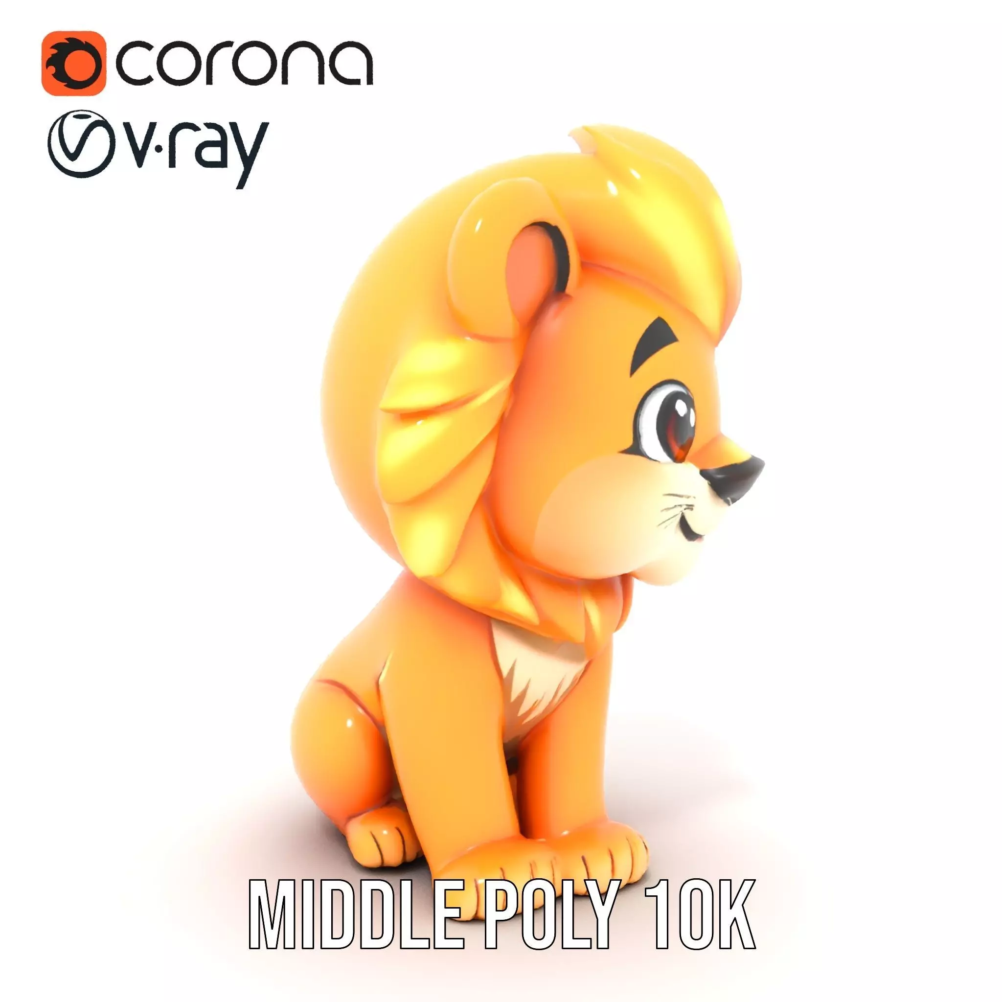 Playful Lion Cub model pack Low-poly 3D model_5
